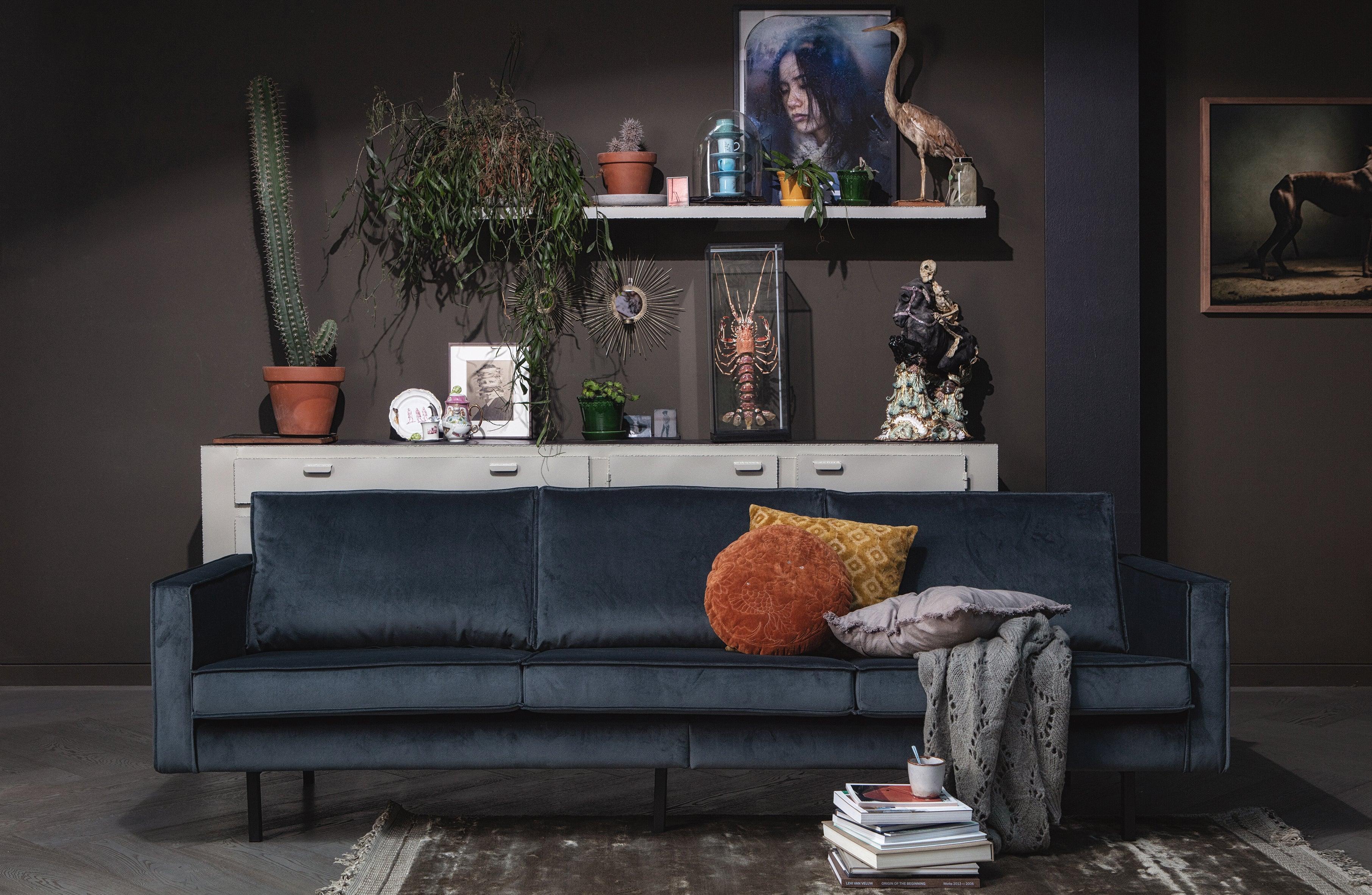 Sofa van fluweel 3-zits RODEO CLASSIC donkergroen