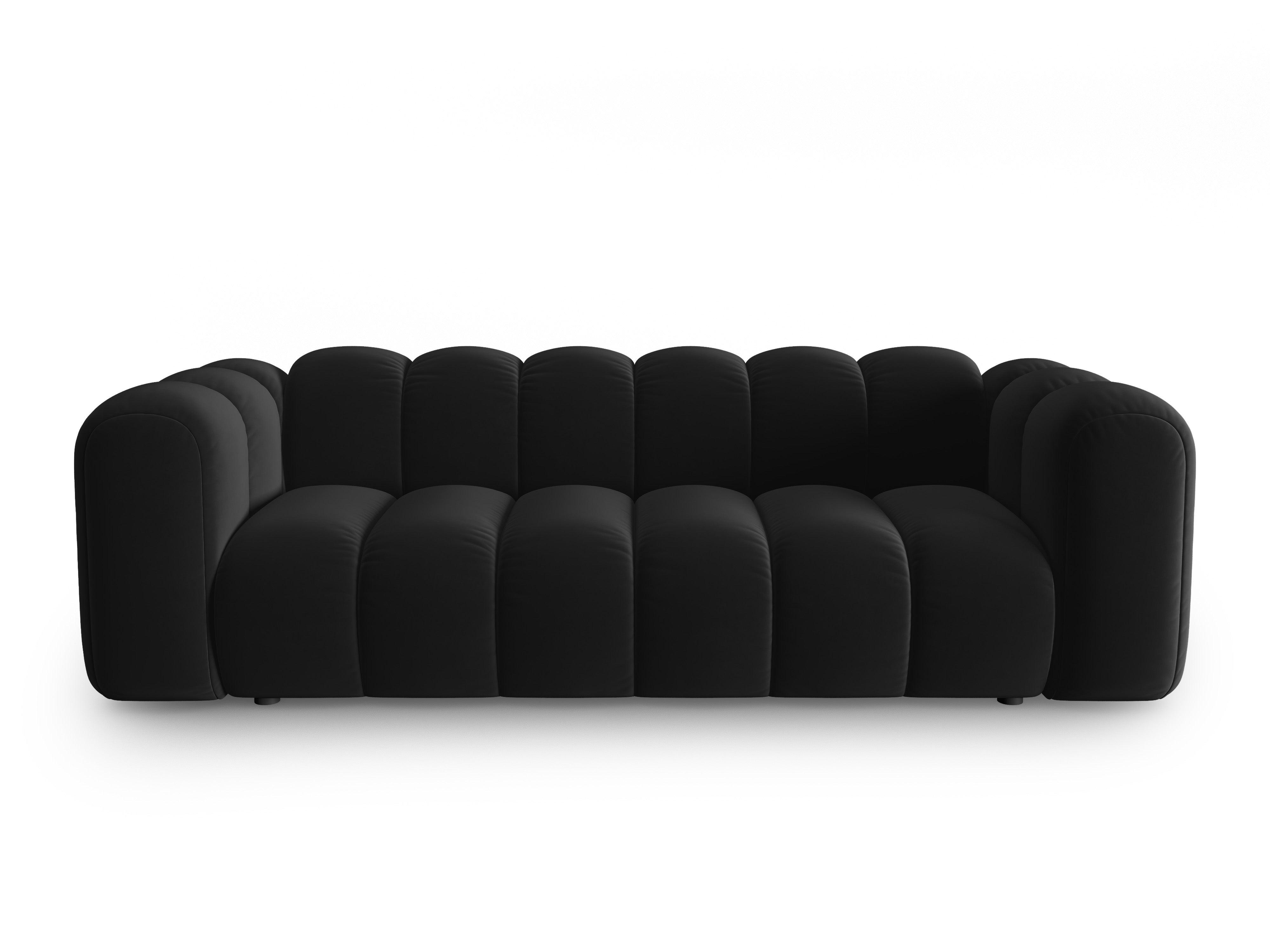 Sofa aksamitna 3-osobowa SKYLER czarny Interieurs 86 Eye on Design