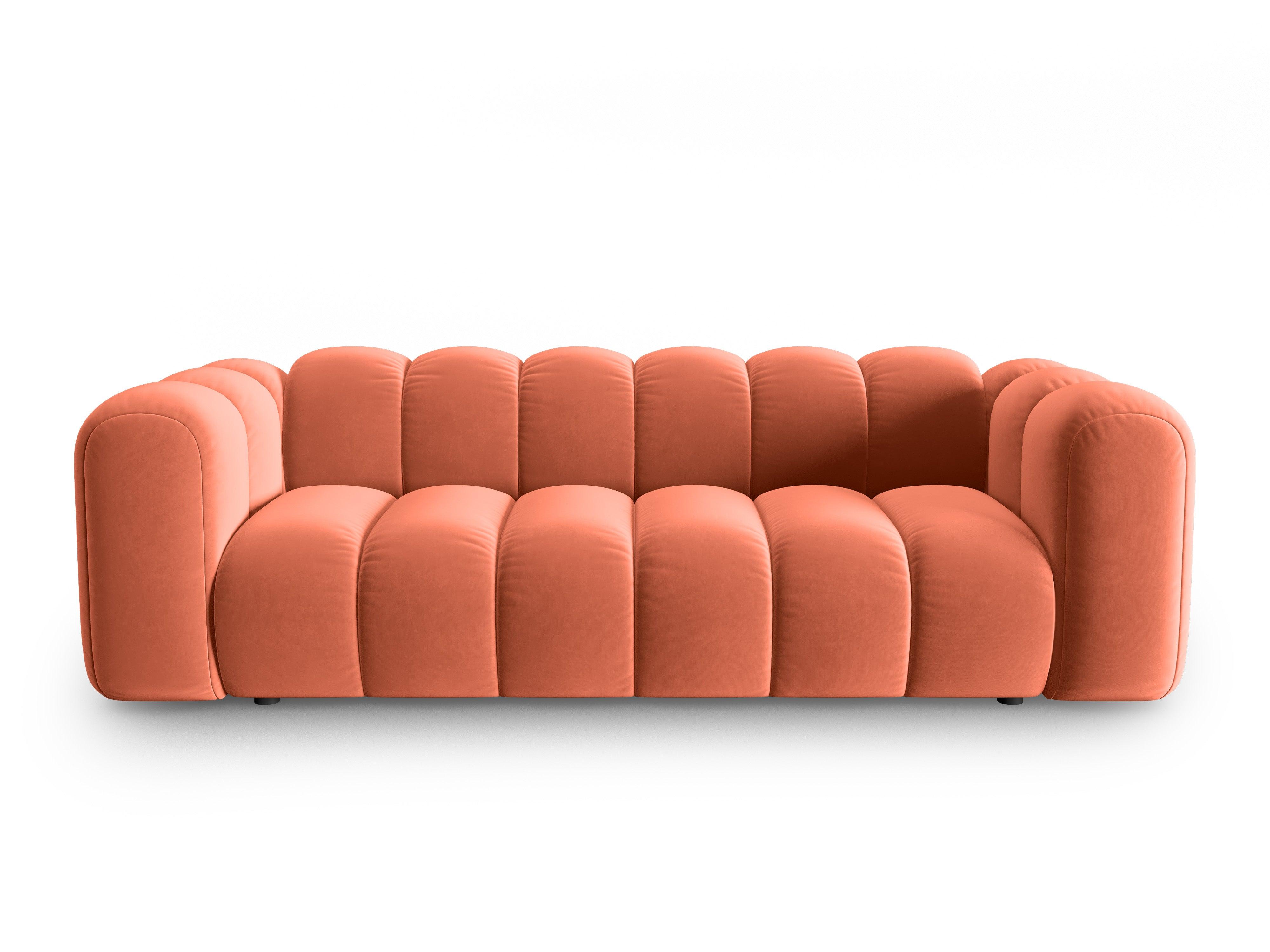 Sofa aksamitna 3-osobowa SKYLER koralowy Interieurs 86 Eye on Design
