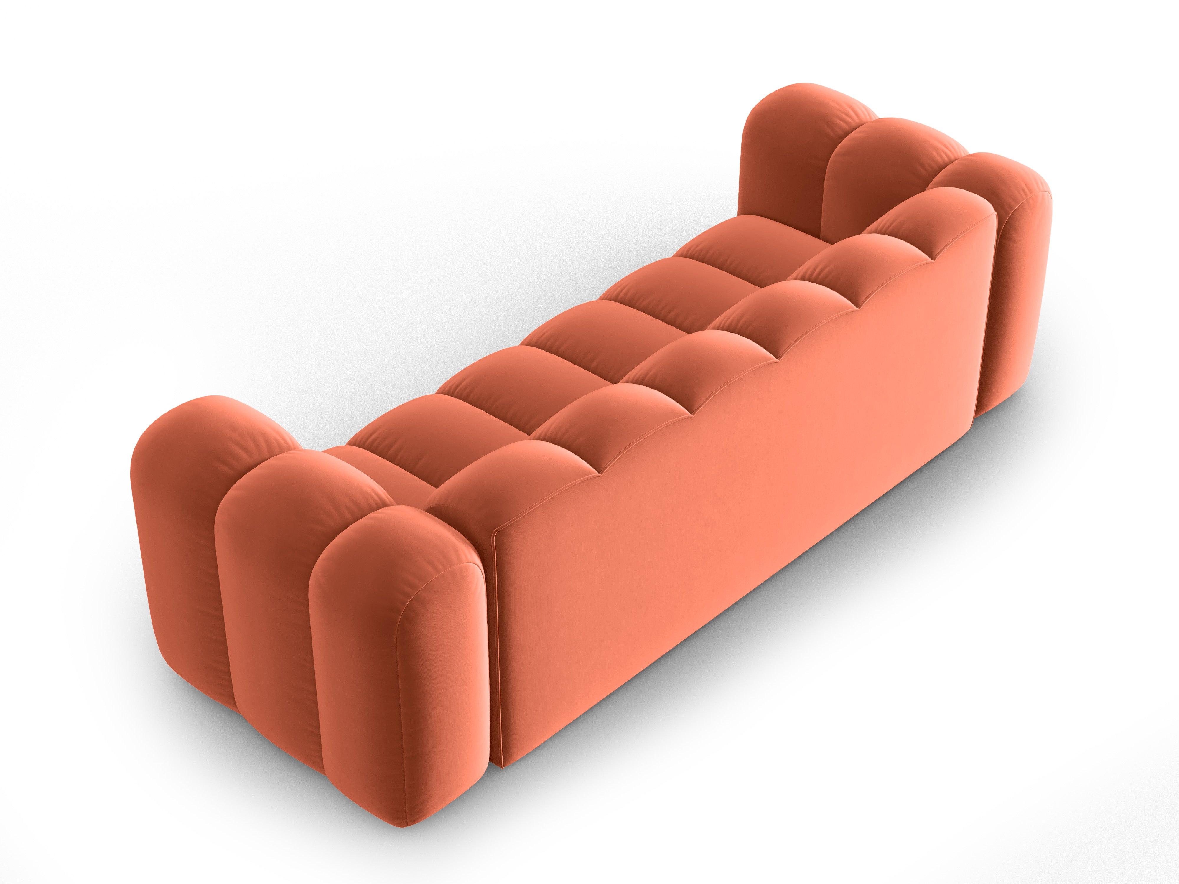 Sofa aksamitna 3-osobowa SKYLER koralowy Interieurs 86 Eye on Design