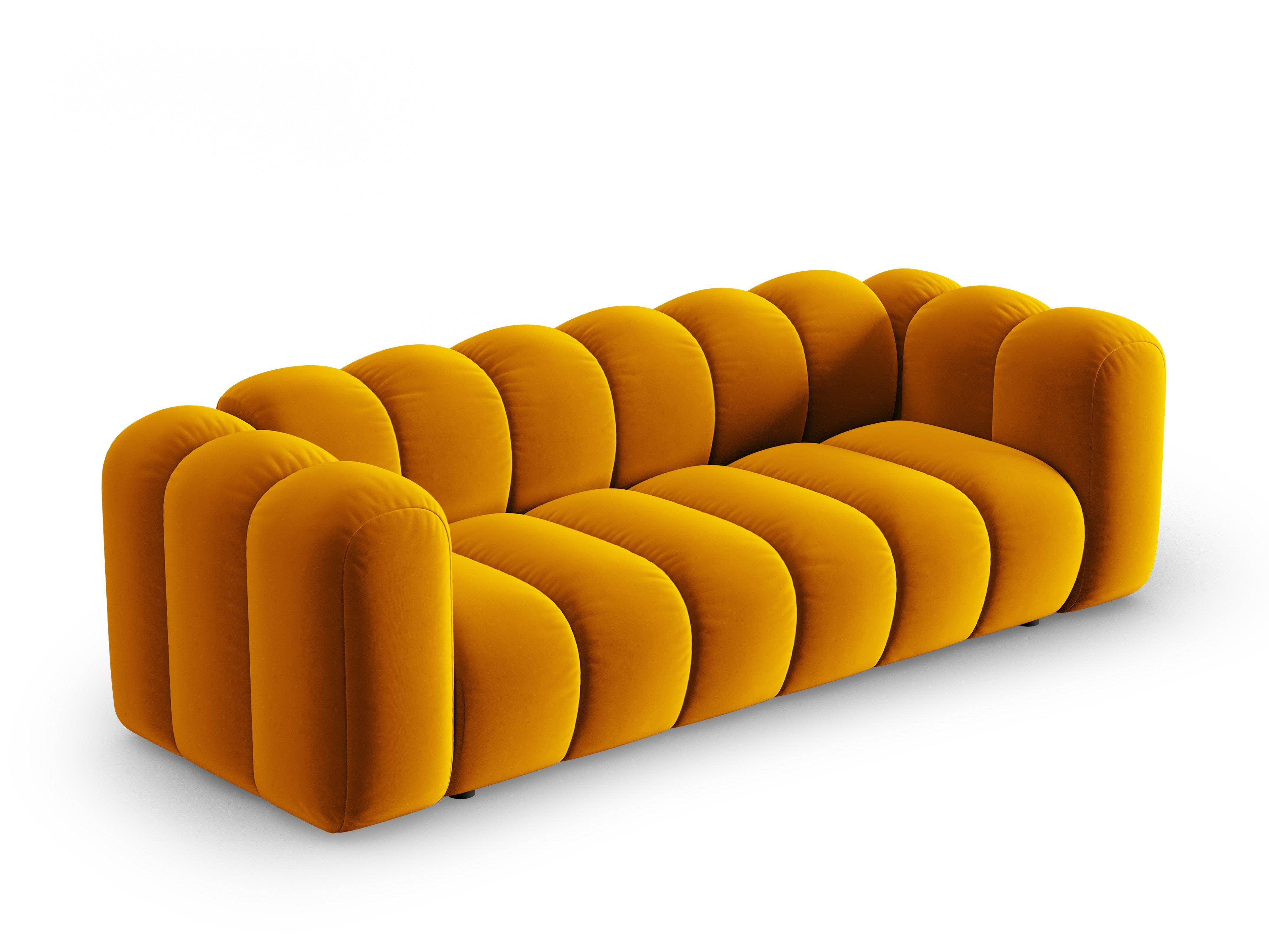 Sofa aksamitna 3-osobowa SKYLER musztardowy Interieurs 86 Eye on Design