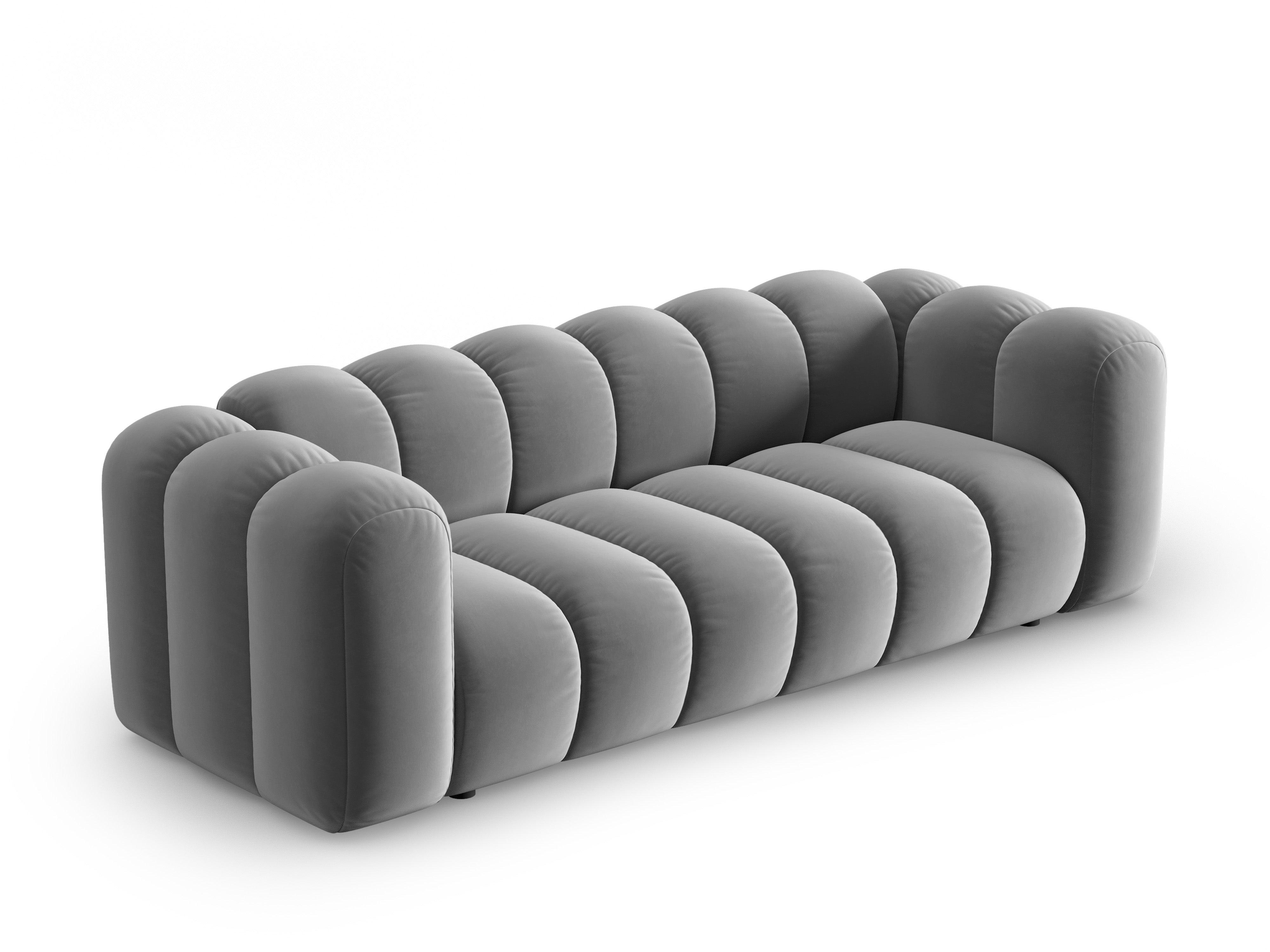 Sofa aksamitna 3-osobowa SKYLER szary Interieurs 86 Eye on Design