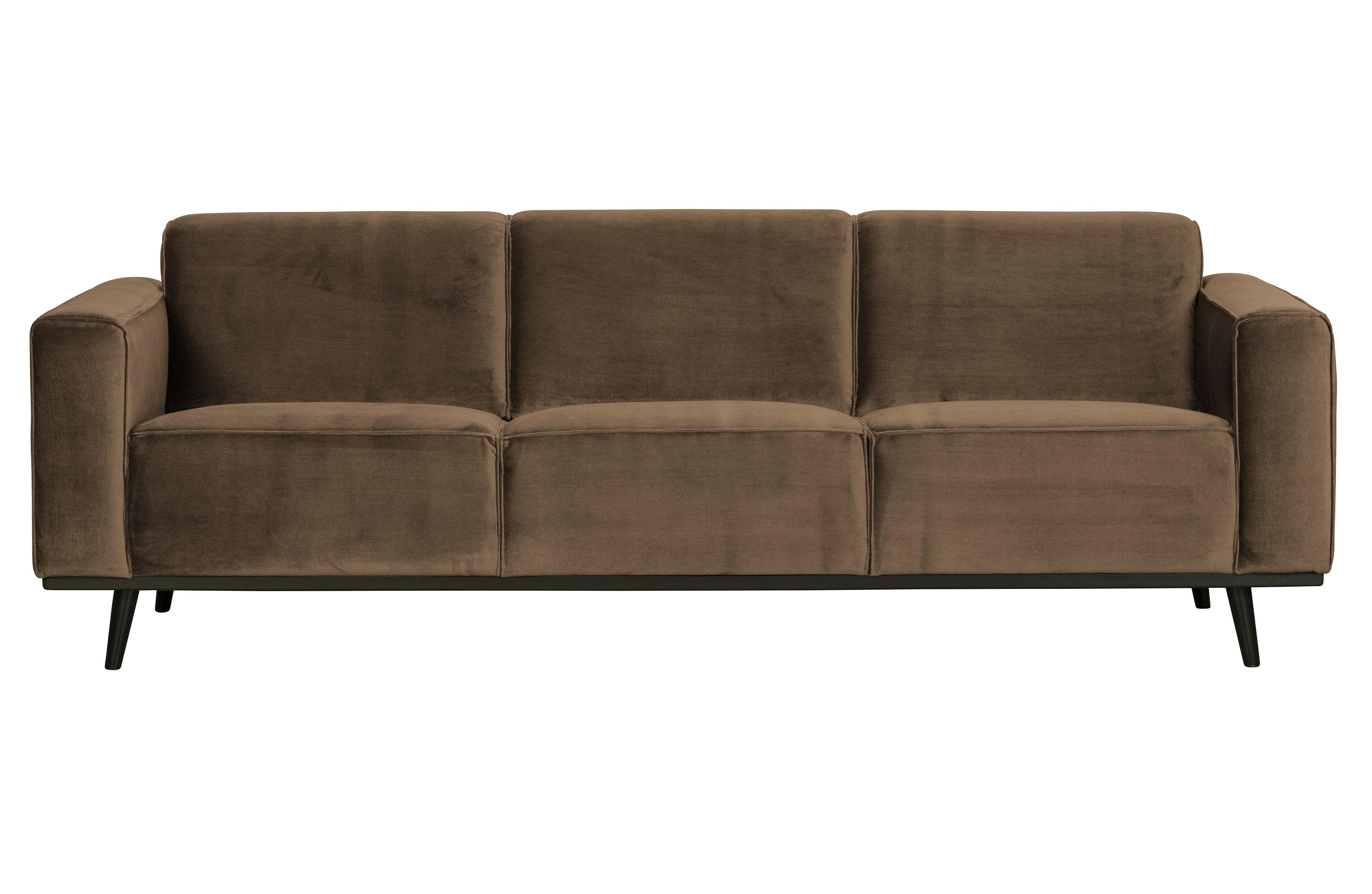 Sofa aksamitna 3-osobowa STATEMENT ciemnobrązowy Be Pure Eye on Design