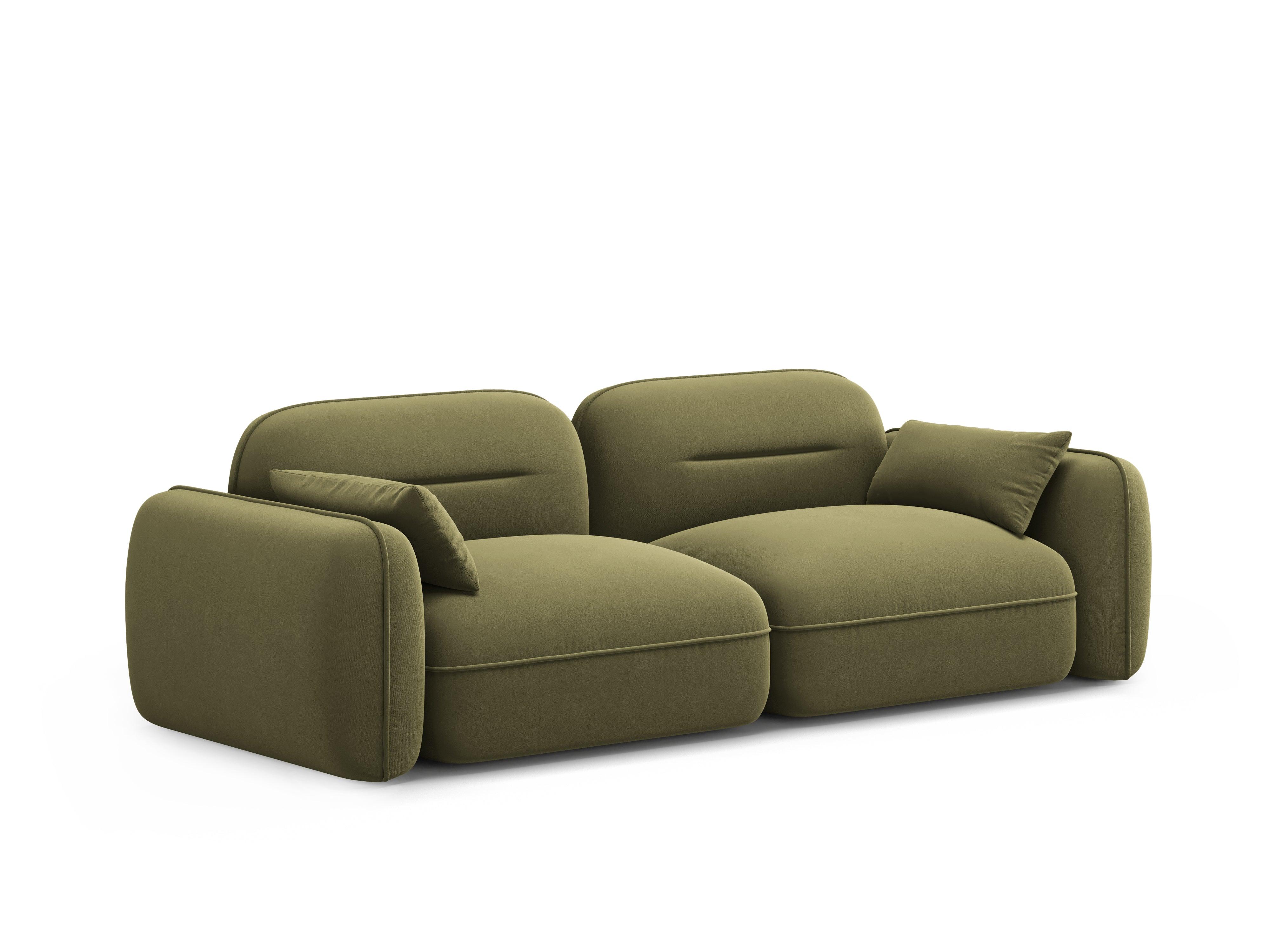 Sofa aksamitna 3-osobowa SYDNEY jasnozielony – Cosmopolitan Design