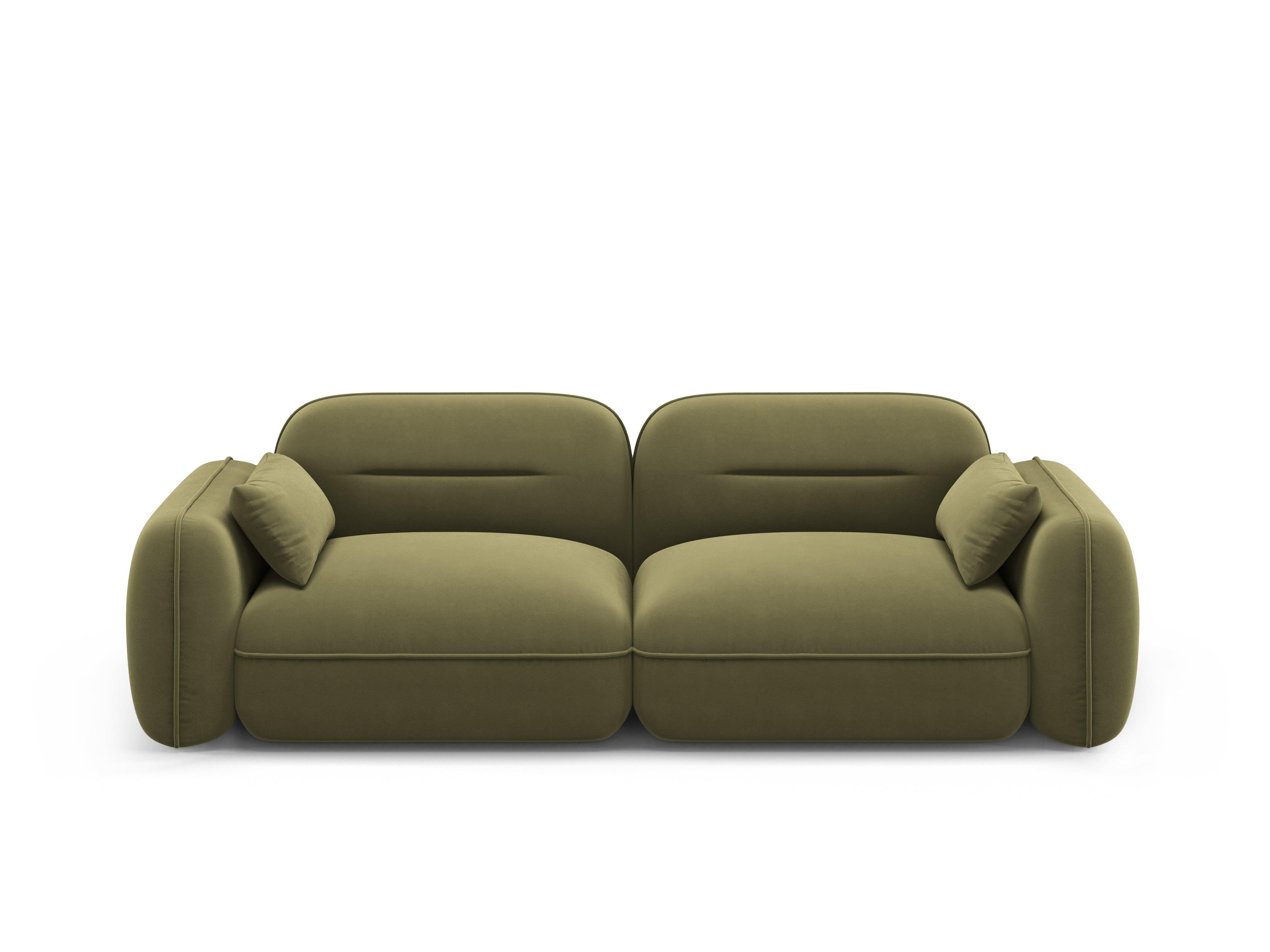 Sofa aksamitna 3-osobowa SYDNEY jasnozielony – styl nowoczesny