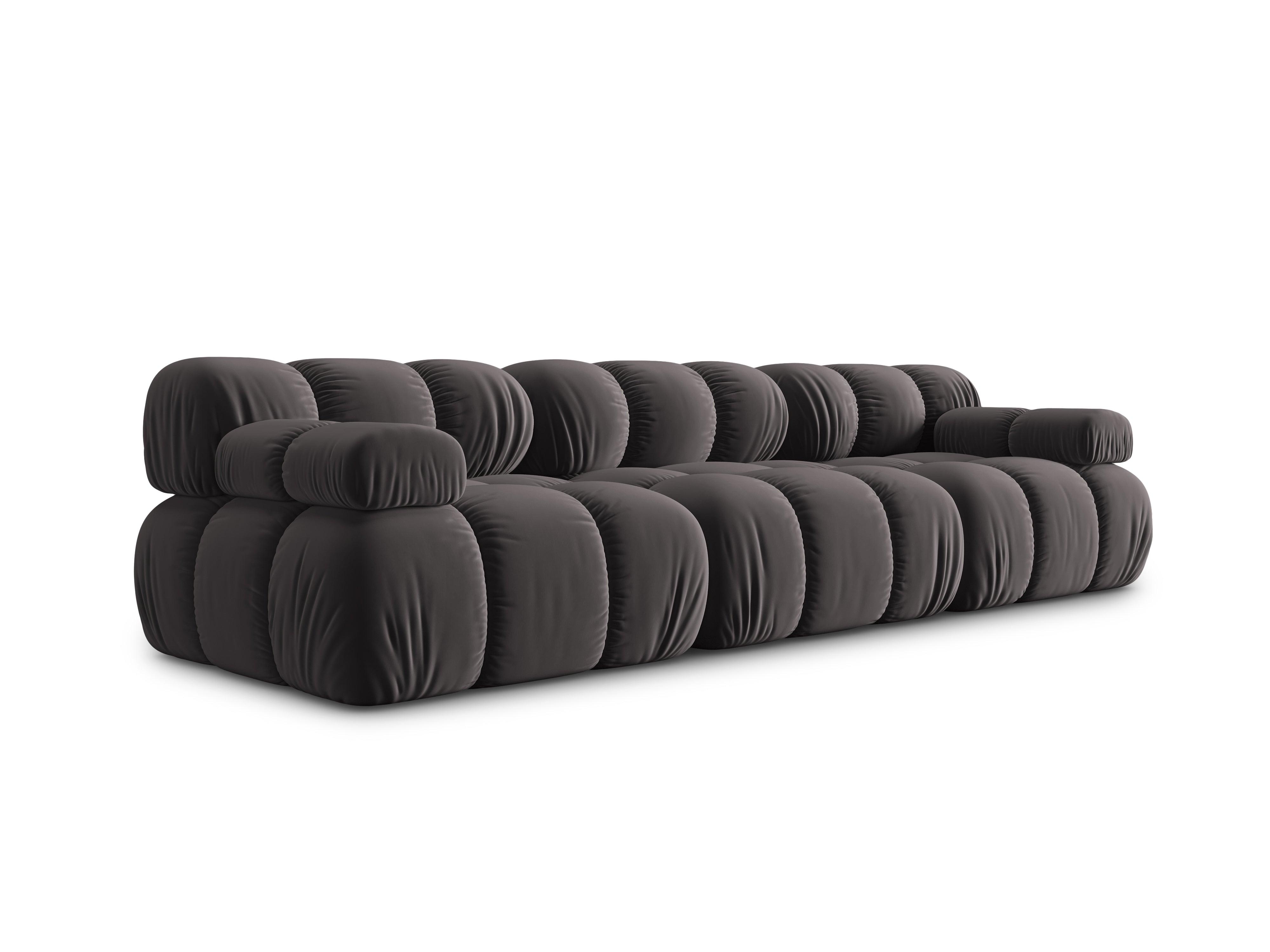 Sofa aksamitna 3-osobowa TROPEA ciemnoszary Milo Casa Eye on Design