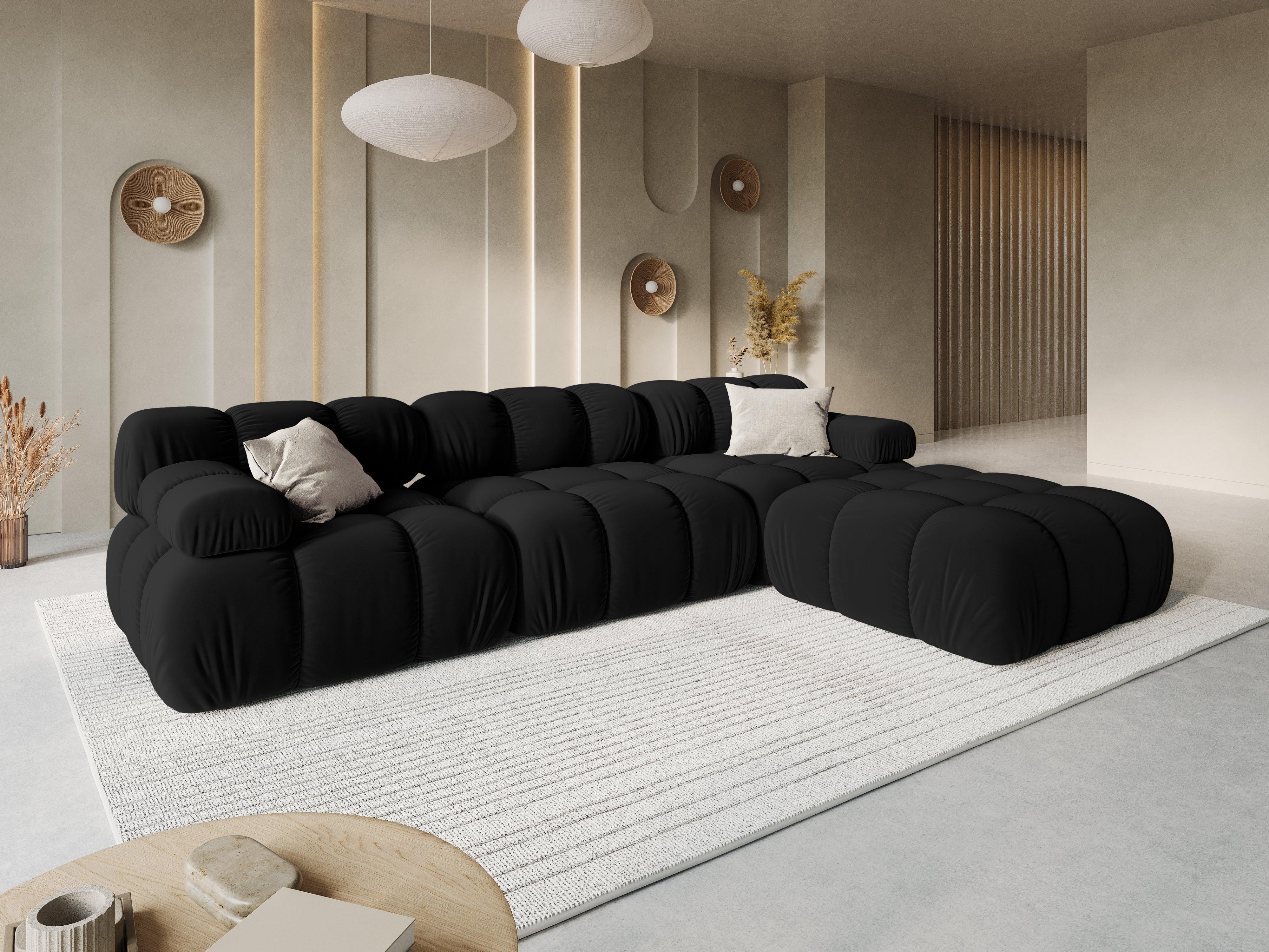 Sofa aksamitna 3-osobowa TROPEA czarny Milo Casa Eye on Design