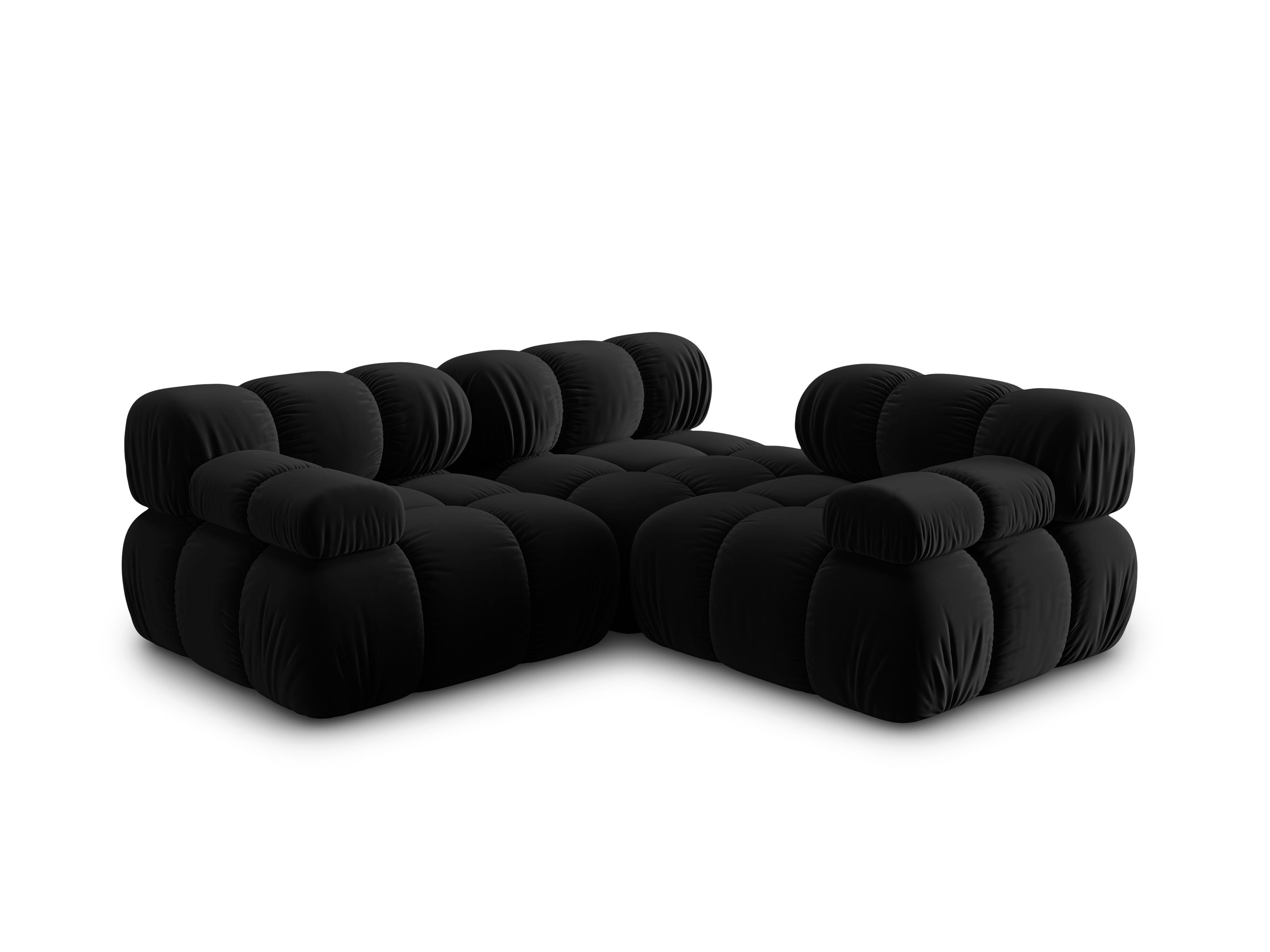 Sofa aksamitna 3-osobowa TROPEA czarny Milo Casa Eye on Design