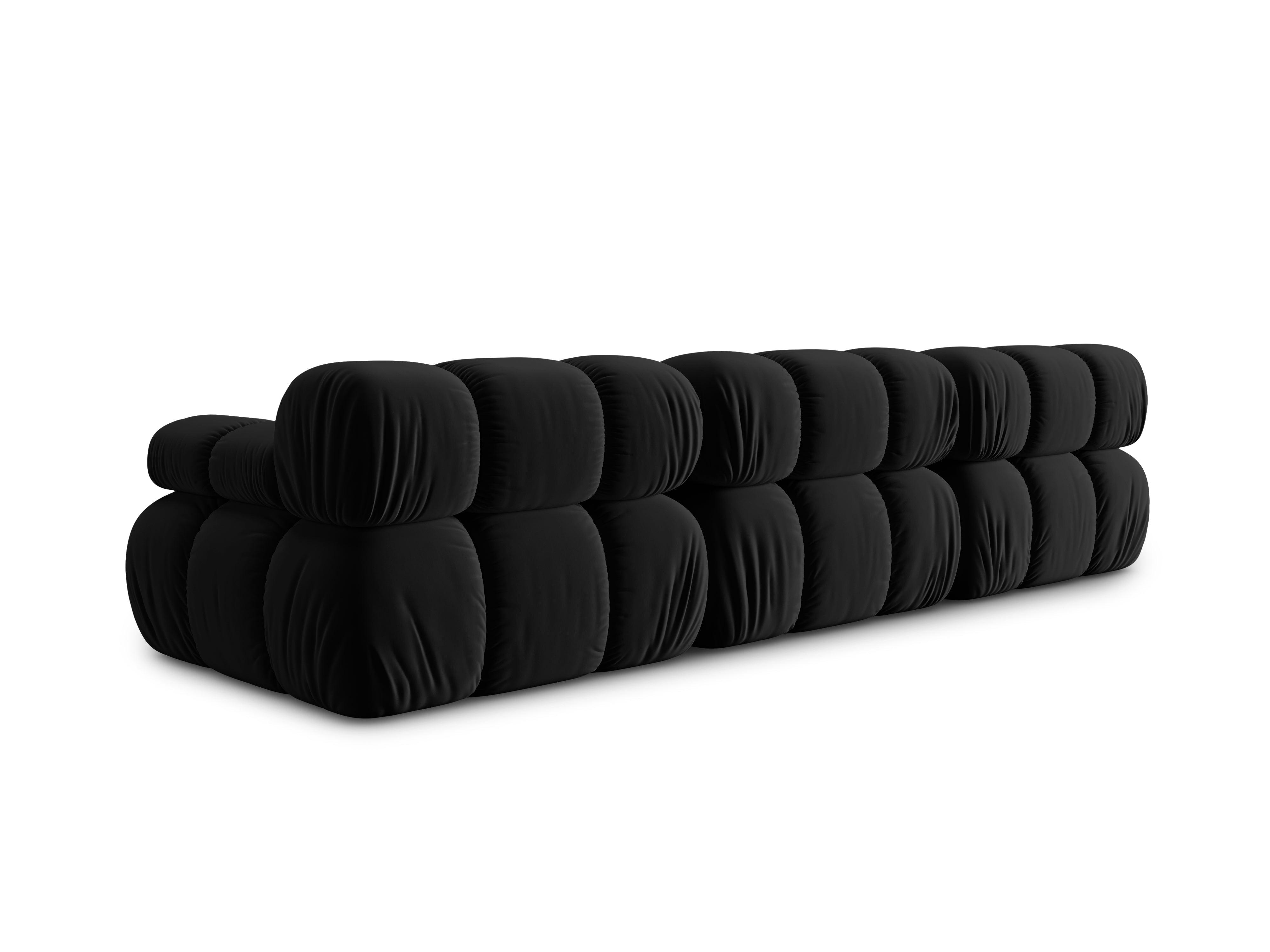 Sofa aksamitna 3-osobowa TROPEA czarny Milo Casa Eye on Design