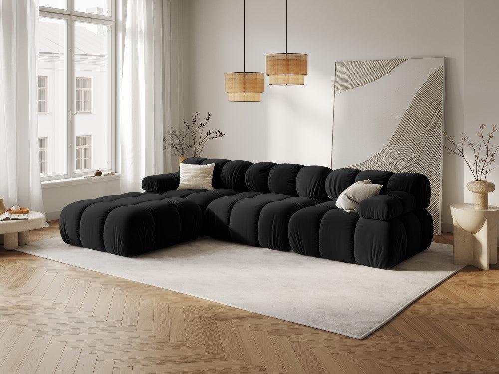 Sofa aksamitna 3-osobowa TROPEA czarny Milo Casa Eye on Design