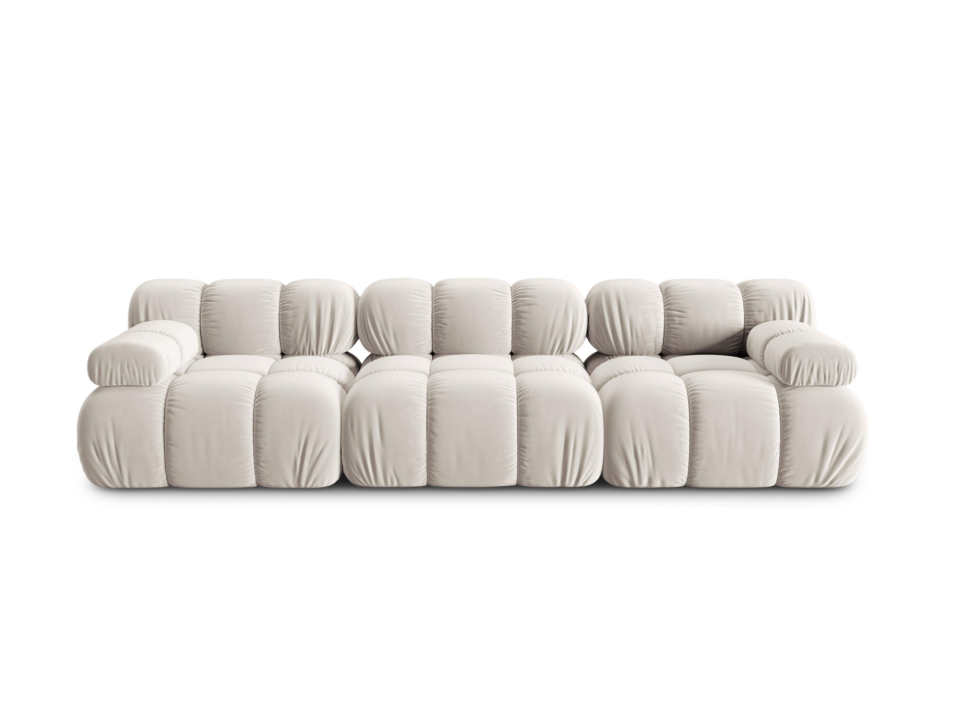 Sofa aksamitna 3-osobowa TROPEA jasnobeżowy Milo Casa Eye on Design