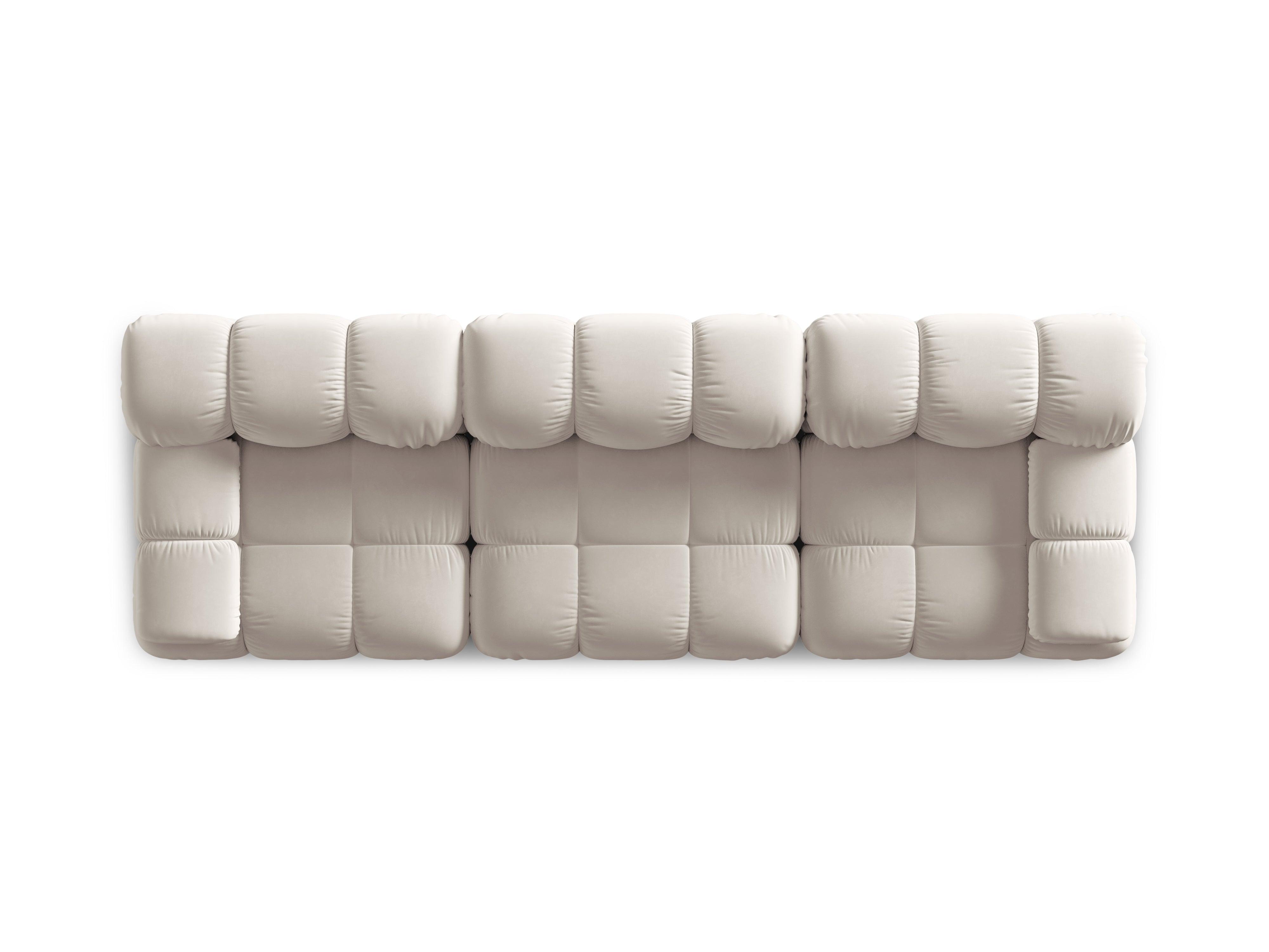 Sofa aksamitna 3-osobowa TROPEA jasnobeżowy Milo Casa Eye on Design