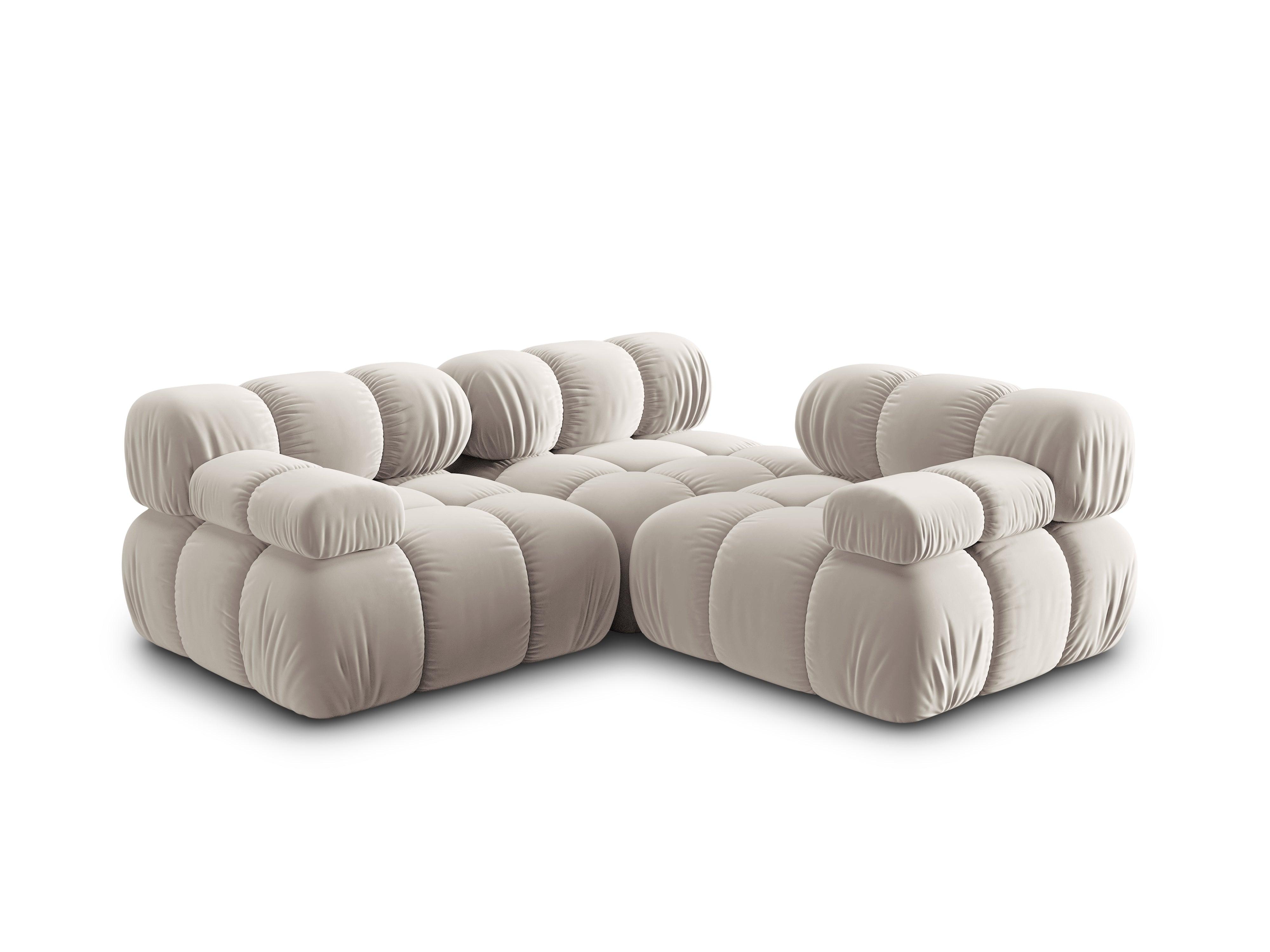 Sofa aksamitna 3-osobowa TROPEA jasnobeżowy Milo Casa Eye on Design