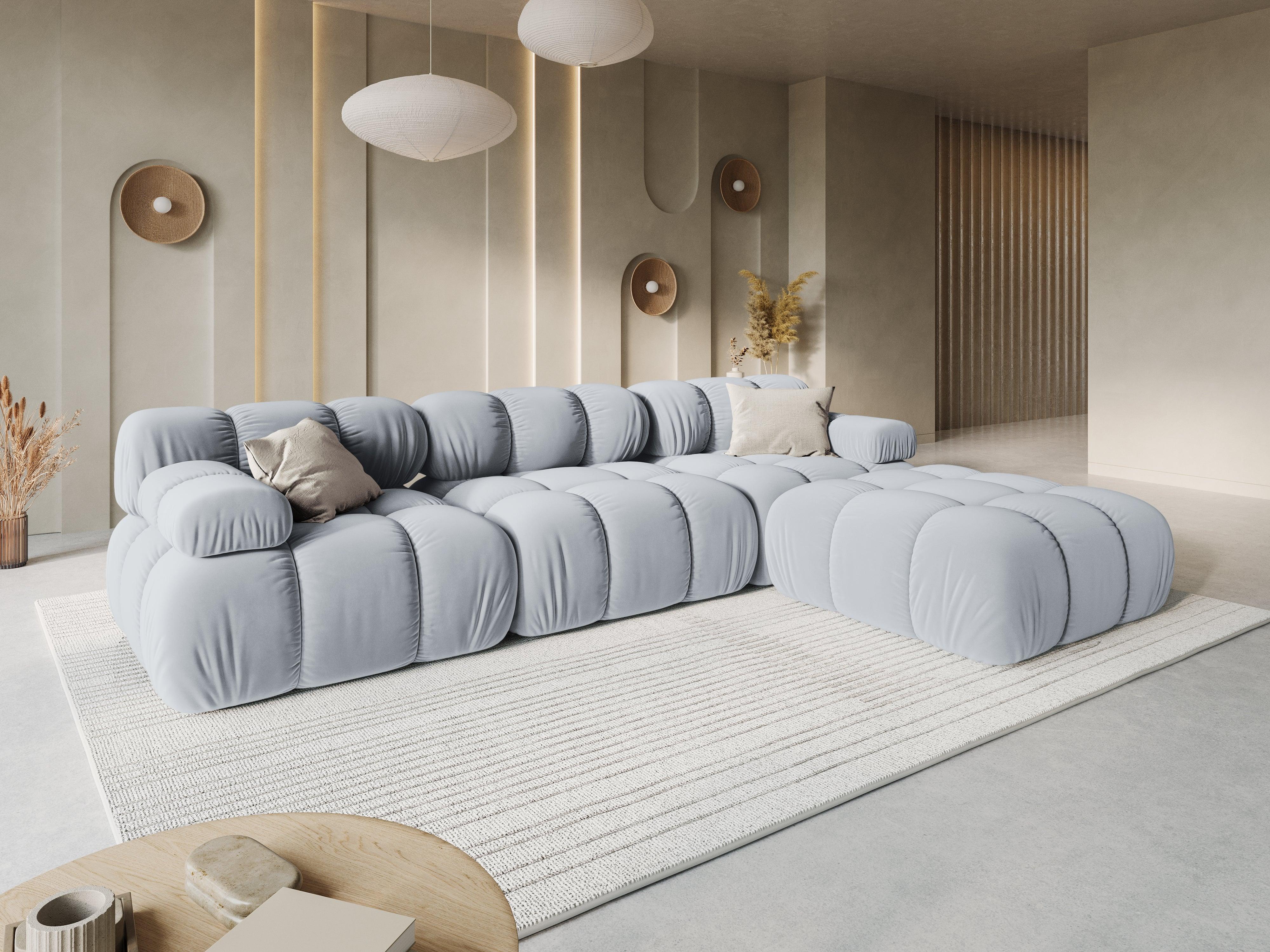 Sofa aksamitna 3-osobowa TROPEA jasnoniebieski Milo Casa Eye on Design