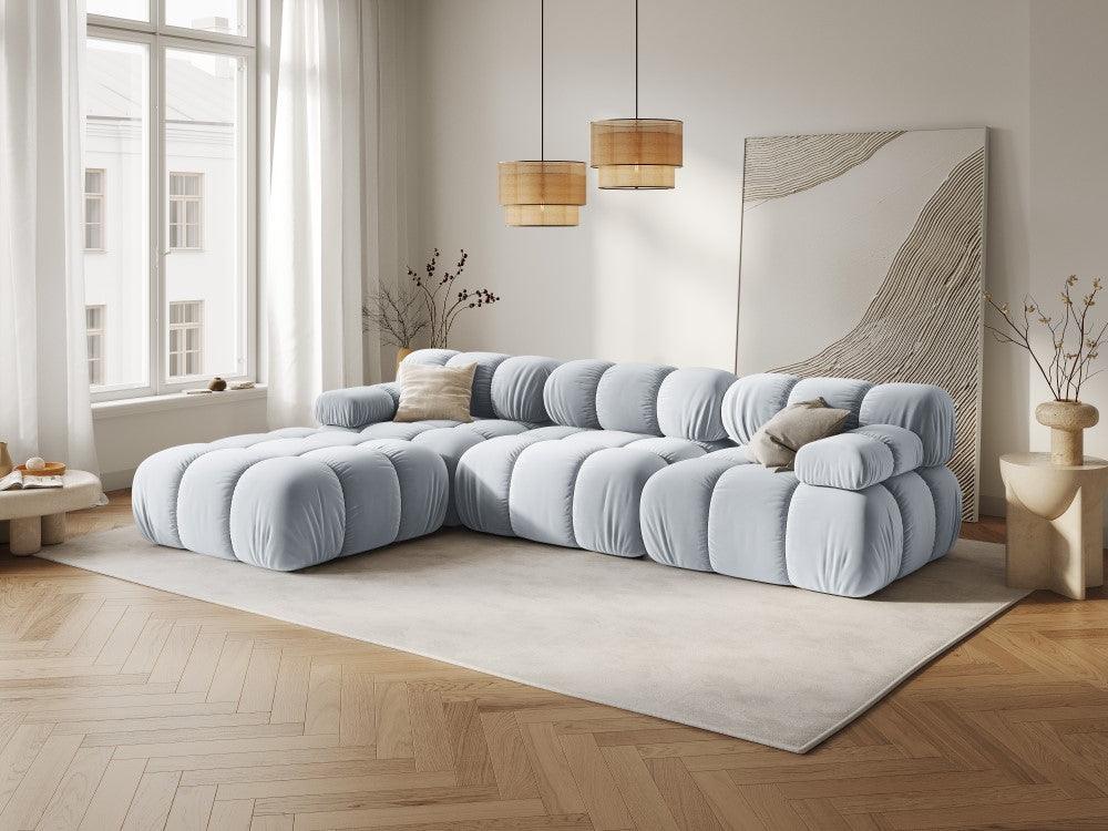 Sofa aksamitna 3-osobowa TROPEA jasnoniebieski Milo Casa Eye on Design