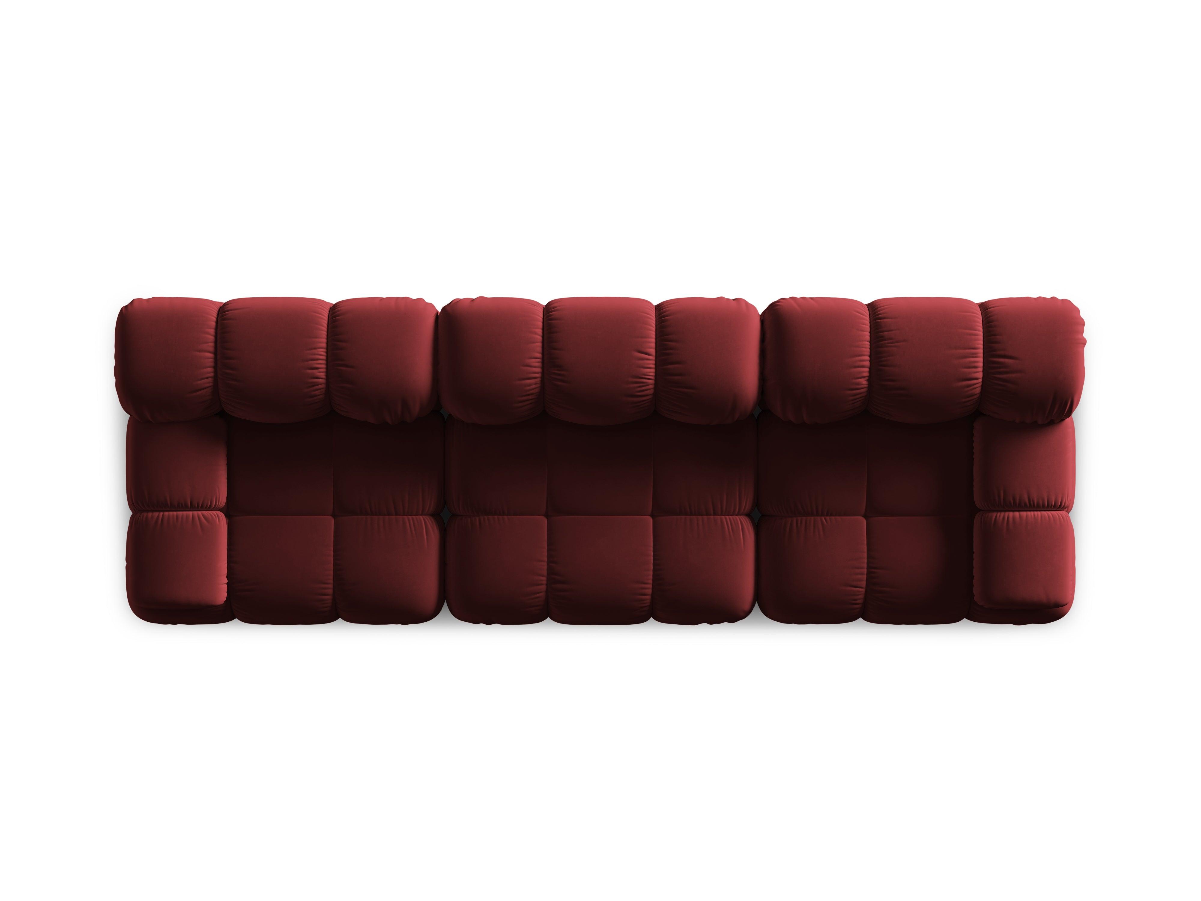 Sofa aksamitna 3-osobowa TROPEA rubinowy Milo Casa Eye on Design