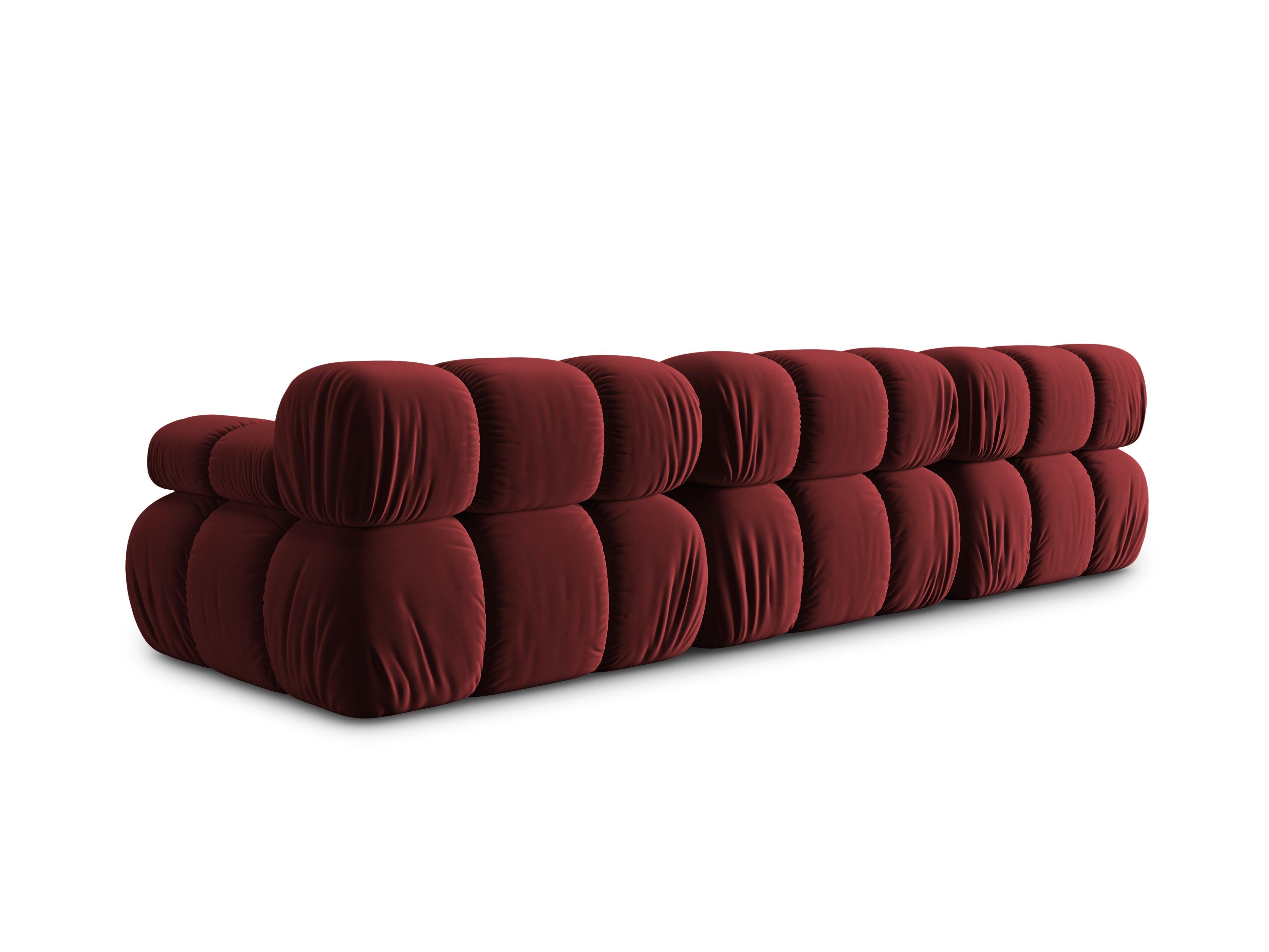 Sofa aksamitna 3-osobowa TROPEA rubinowy Milo Casa Eye on Design
