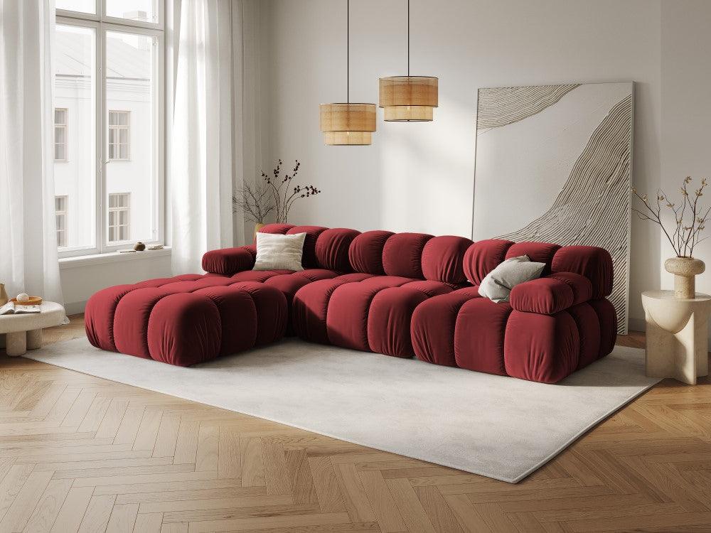 Sofa aksamitna 3-osobowa TROPEA rubinowy Milo Casa Eye on Design