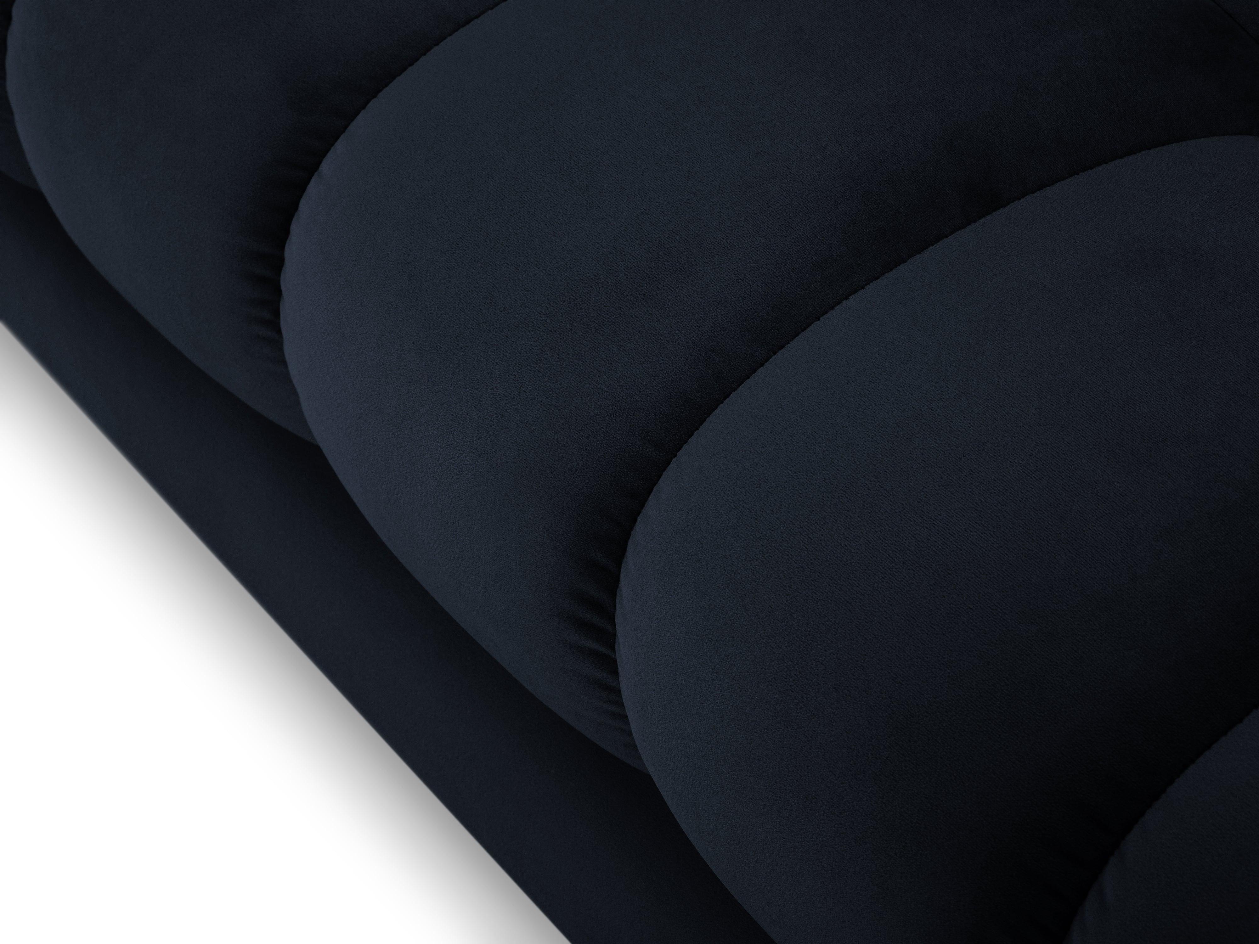Sofa aksamitna 4-osobowa BALI ciemnoniebieski z czarną podstawą Cosmopolitan Design Eye on Design