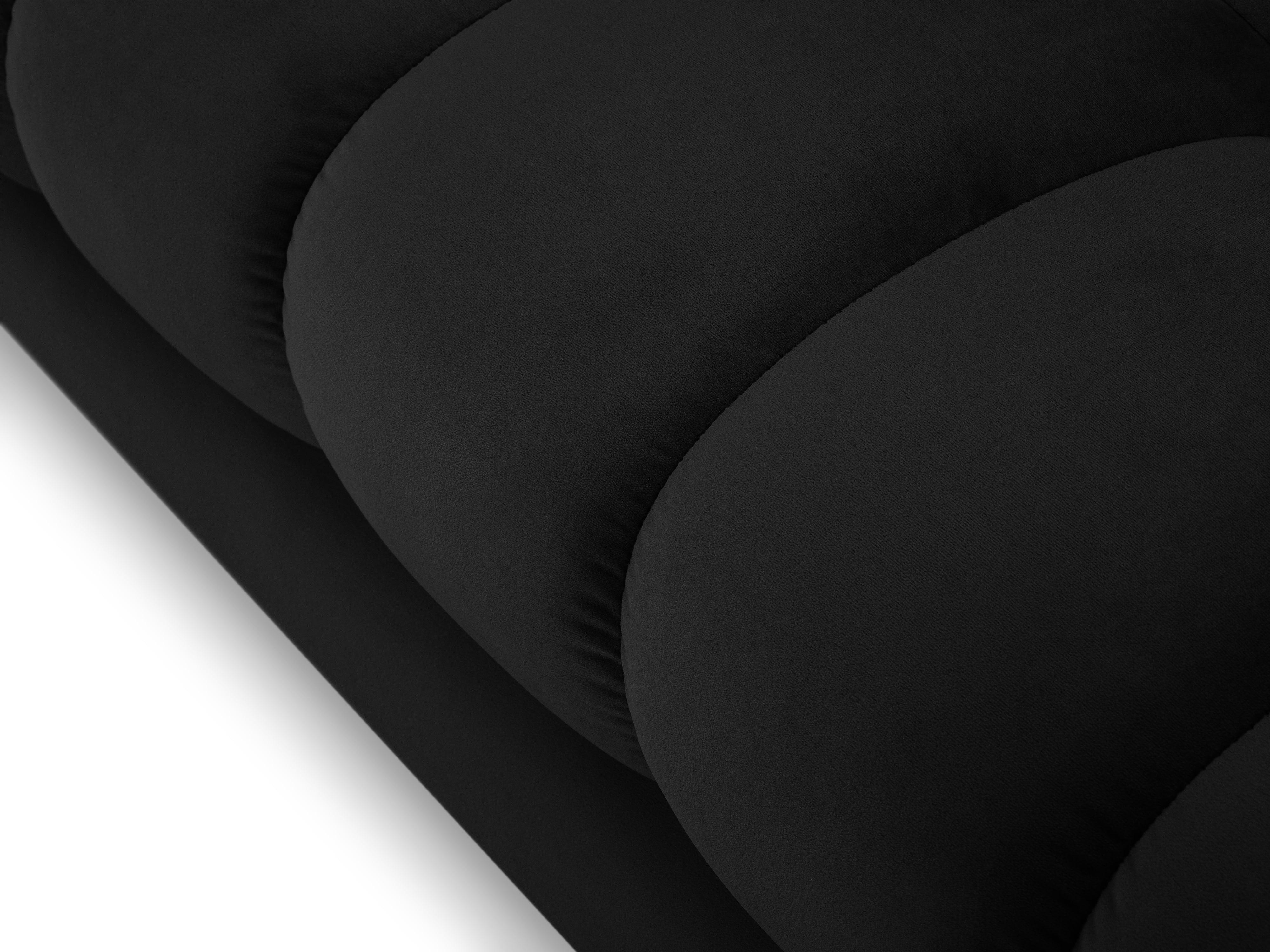 Sofa aksamitna 4-osobowa BALI czarny z czarną podstawą Cosmopolitan Design Eye on Design