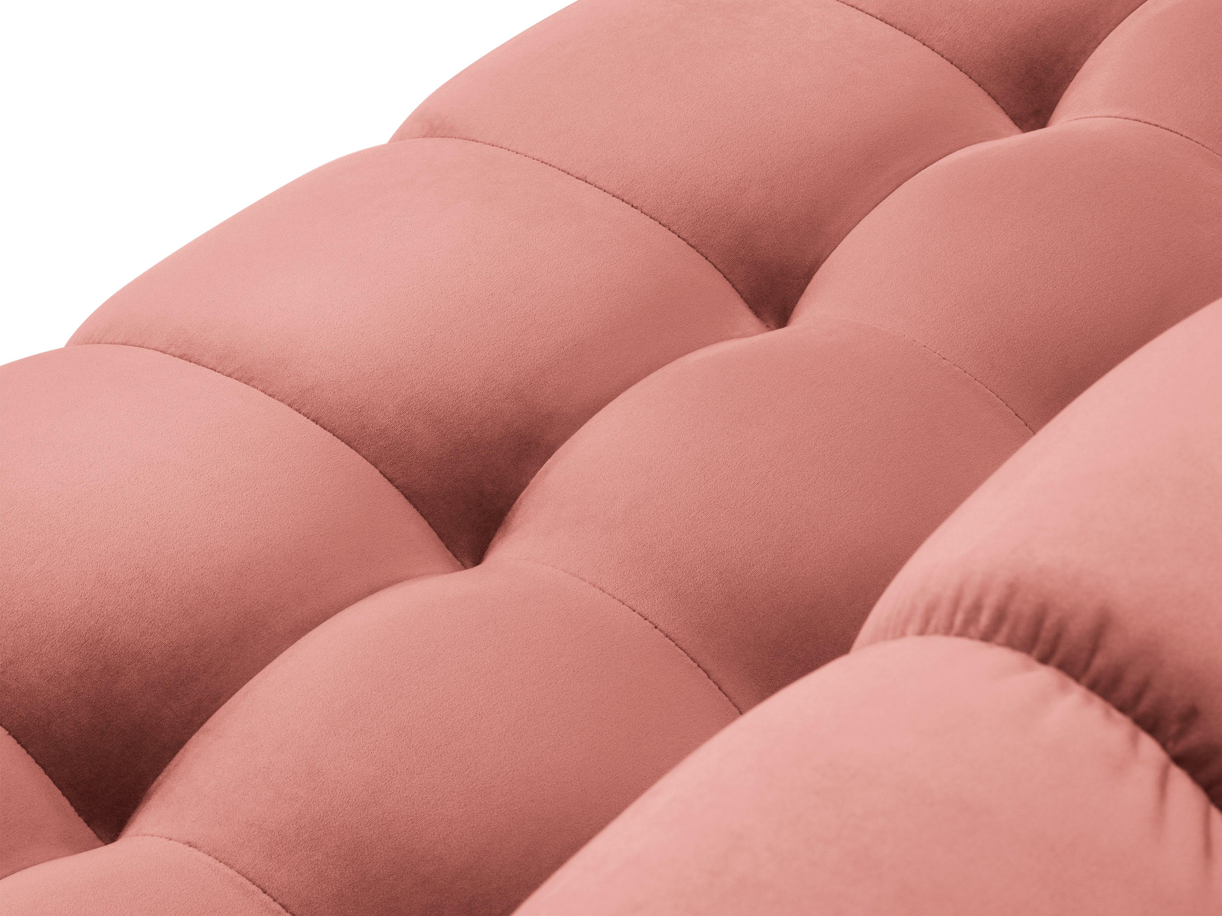 Sofa aksamitna 4-osobowa BALI różowy z czarną podstawą Cosmopolitan Design Eye on Design