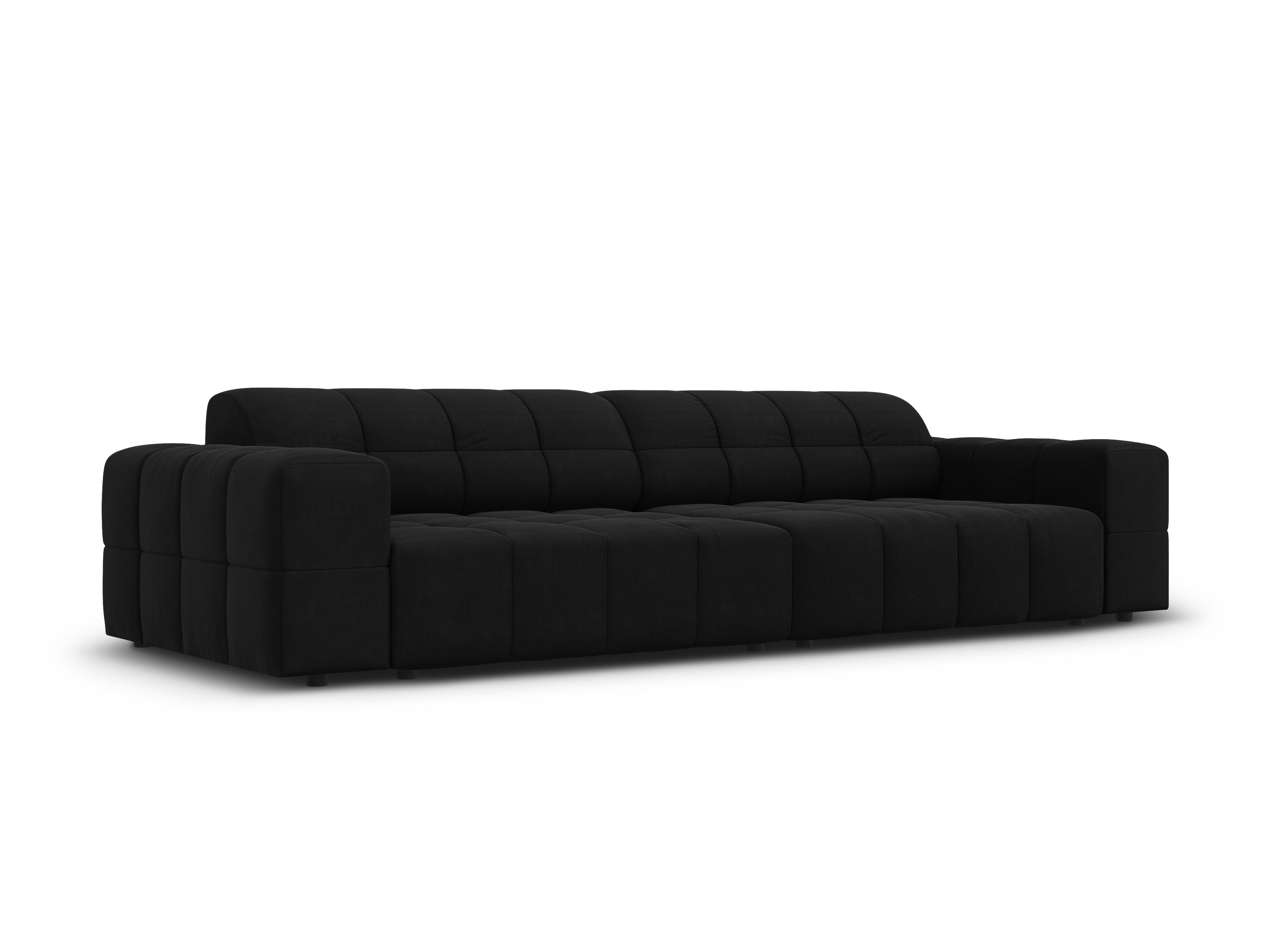 Sofa aksamitna 4-osobowa CHICAGO czarny Cosmopolitan Design Eye on Design