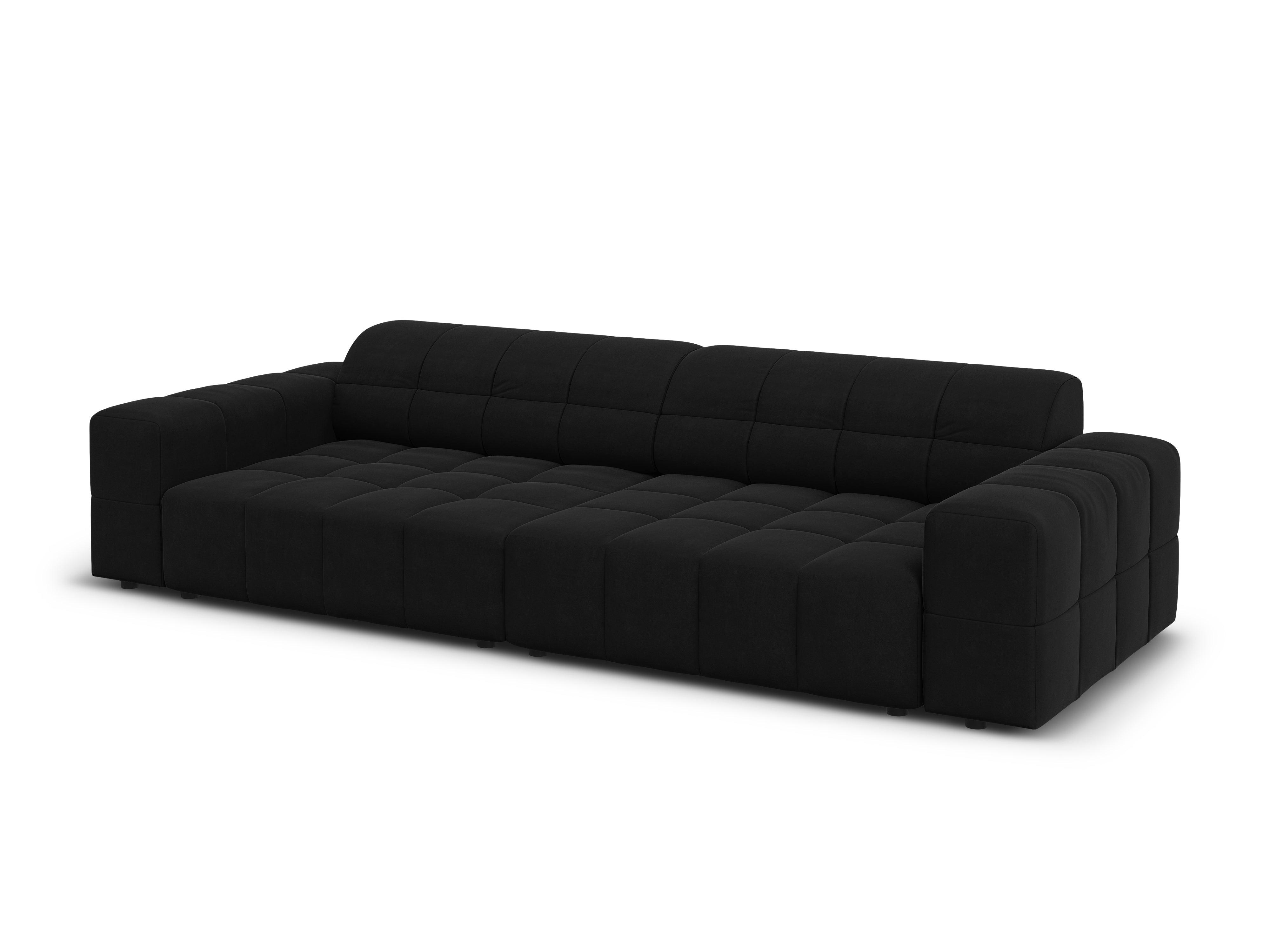 Sofa aksamitna 4-osobowa CHICAGO czarny Cosmopolitan Design Eye on Design