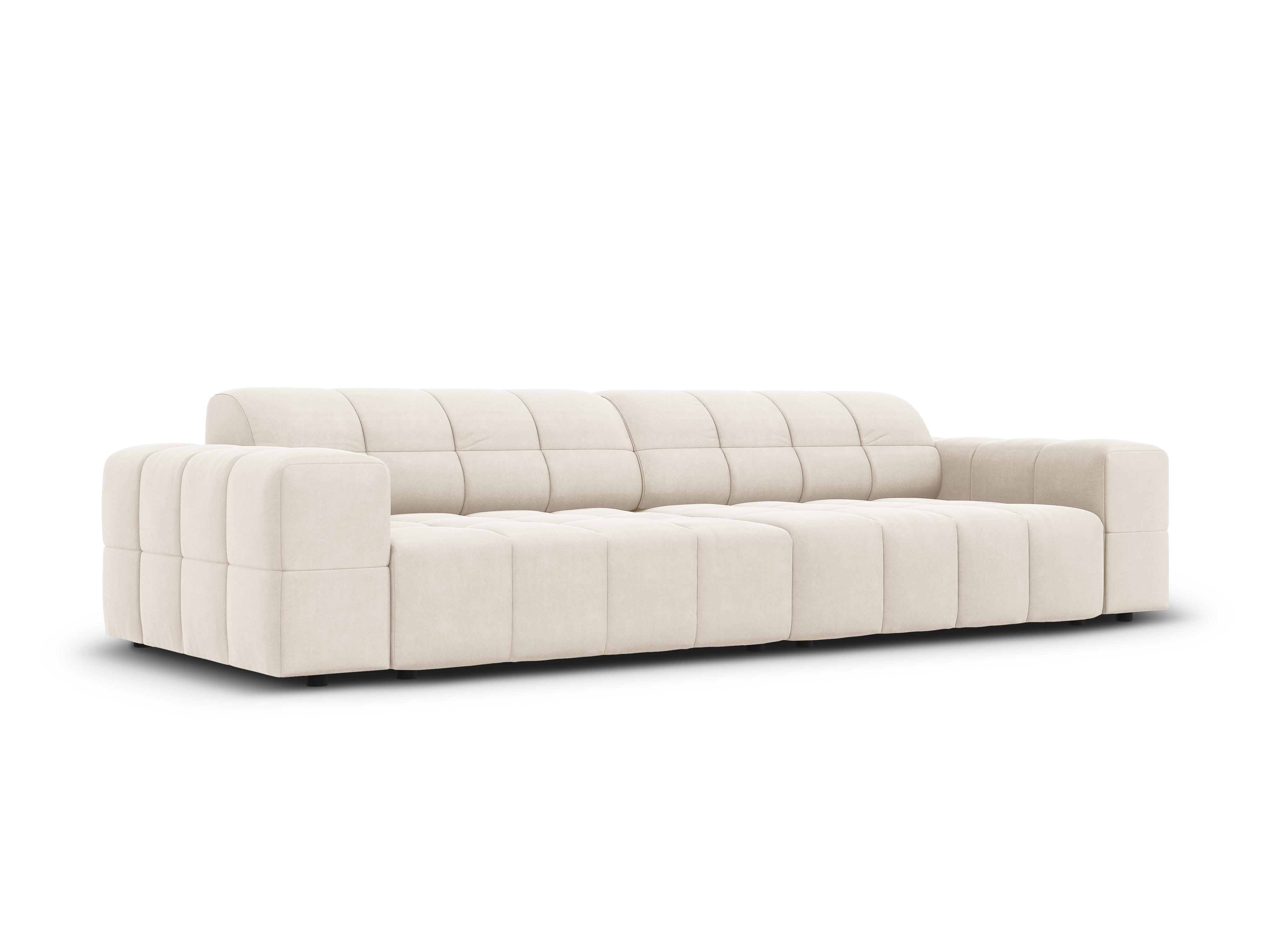 Sofa aksamitna 4-osobowa CHICAGO jasnobeżowy Cosmopolitan Design Eye on Design
