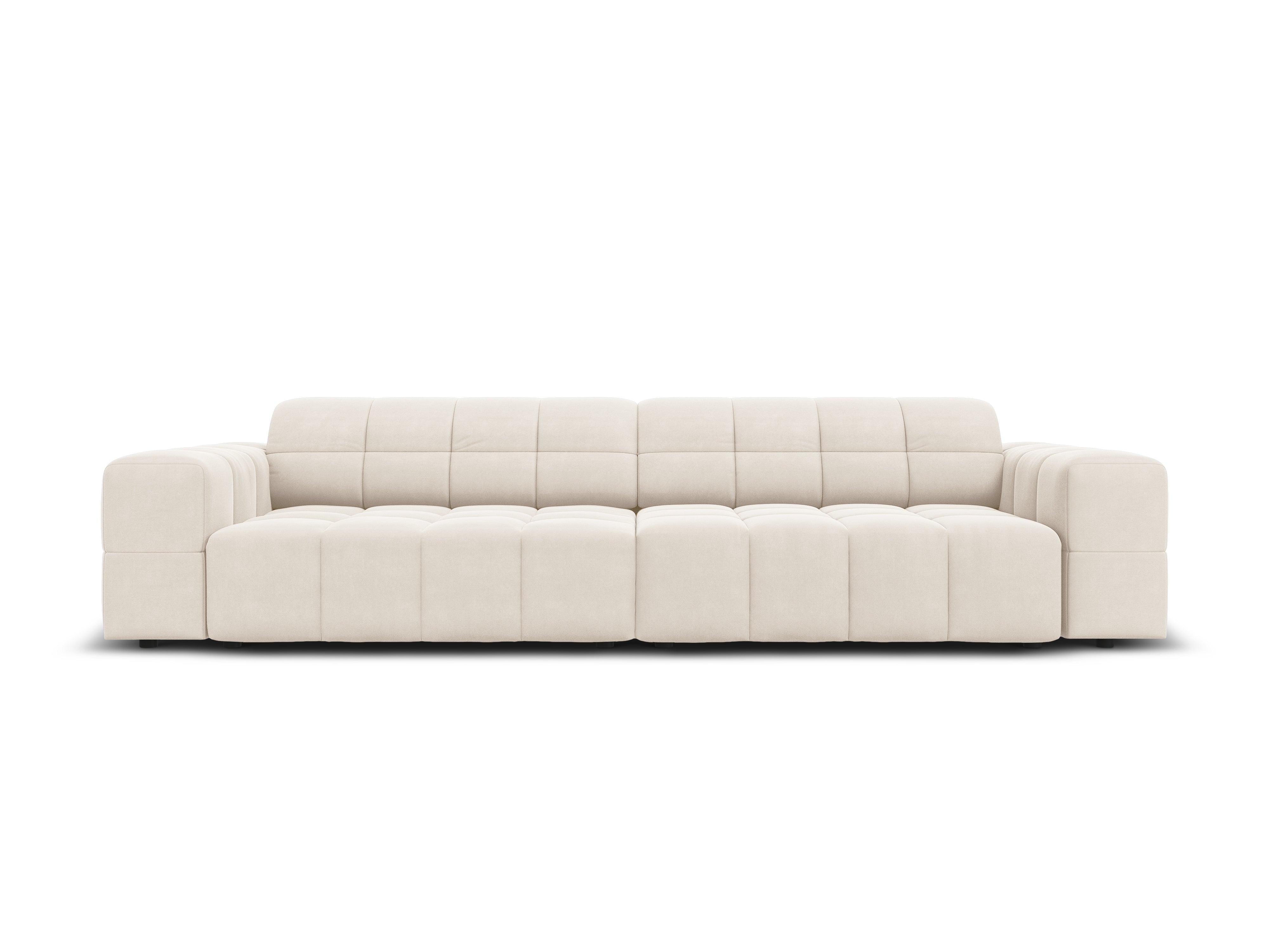 Sofa aksamitna 4-osobowa CHICAGO jasnobeżowy Cosmopolitan Design Eye on Design