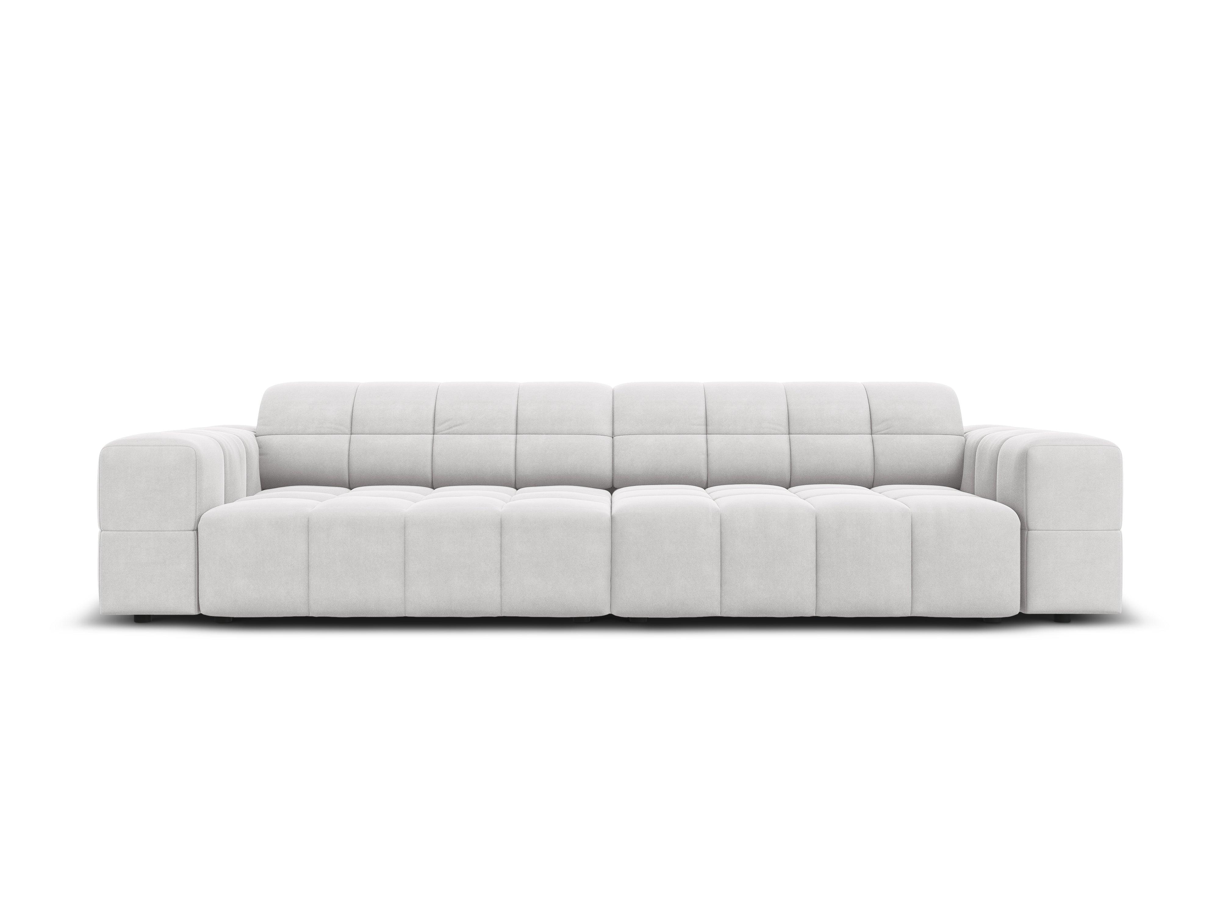 Sofa aksamitna 4-osobowa CHICAGO jasnoszary Cosmopolitan Design Eye on Design