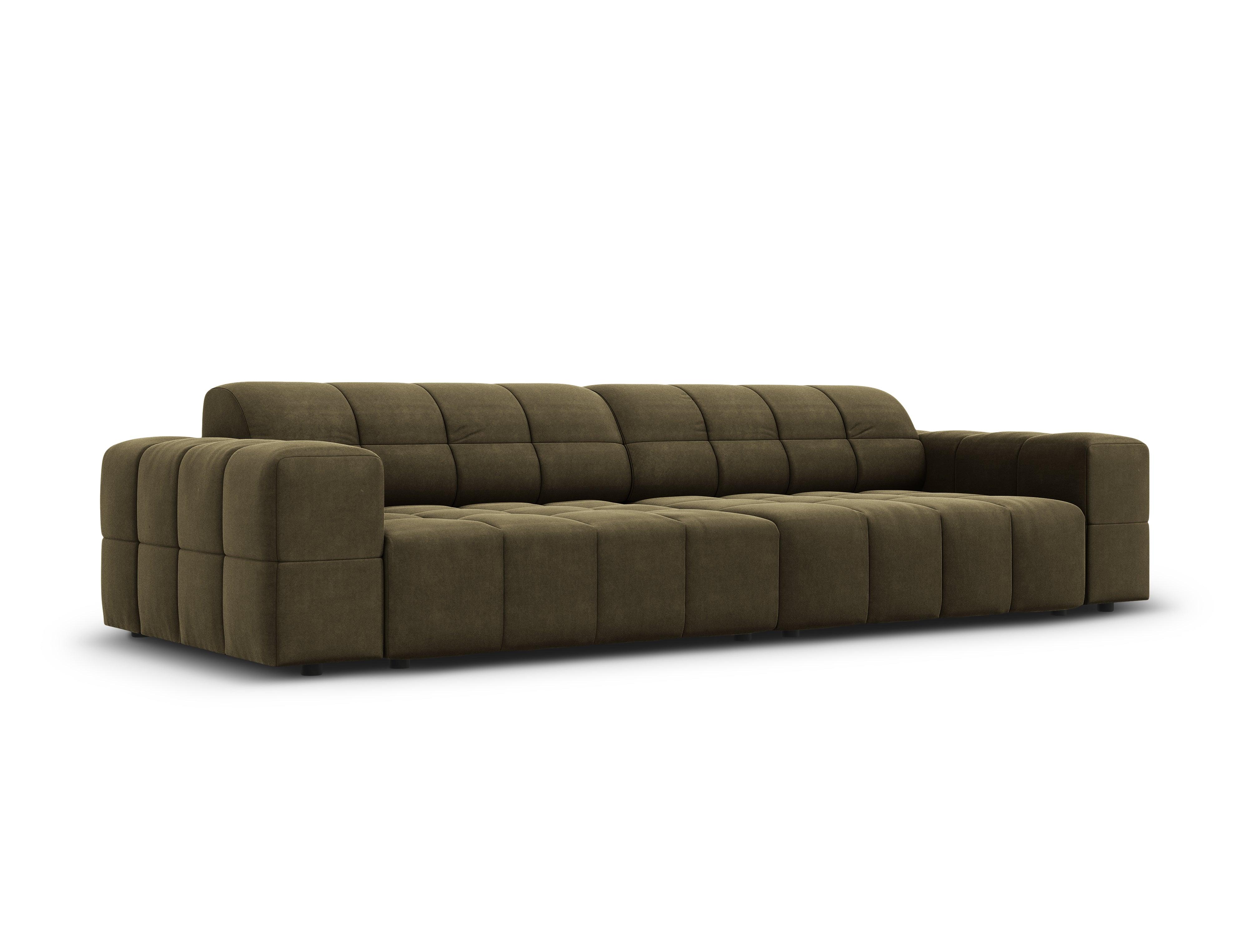 Sofa aksamitna 4-osobowa CHICAGO oliwkowy Cosmopolitan Design Eye on Design