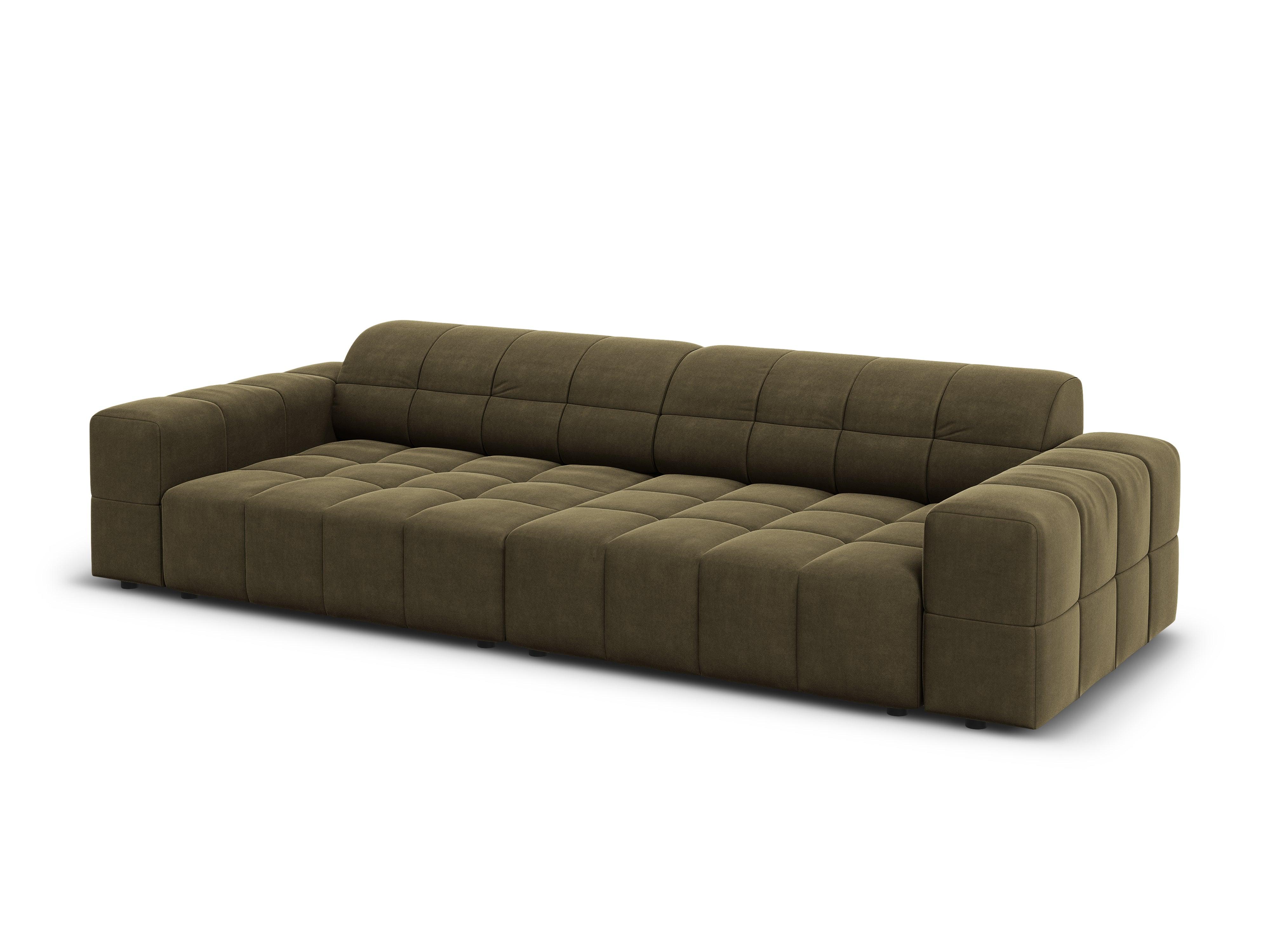 Sofa aksamitna 4-osobowa CHICAGO oliwkowy Cosmopolitan Design Eye on Design
