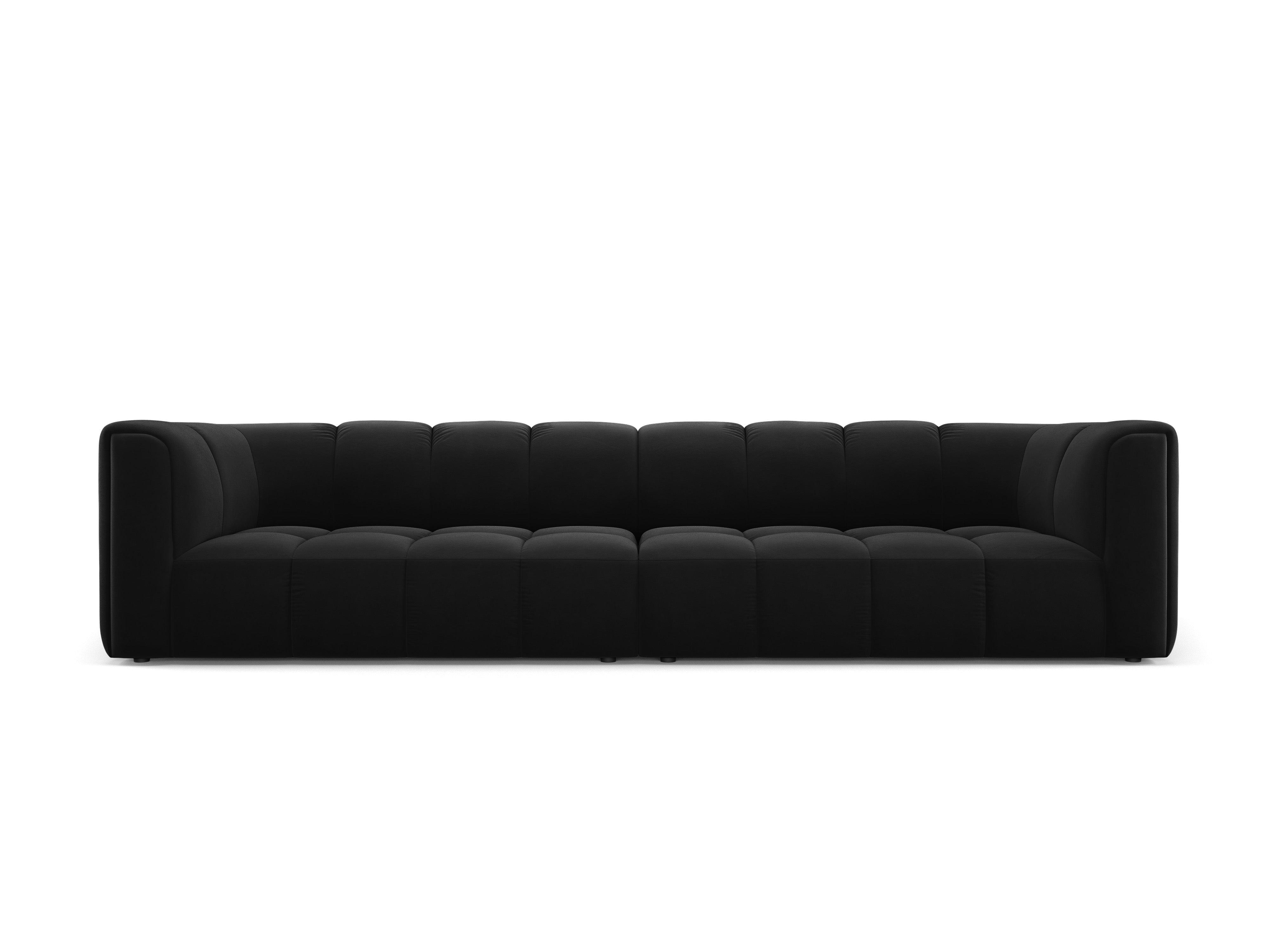 Sofa aksamitna 4-osobowa FRANCESCA czarny Milo Casa Eye on Design
