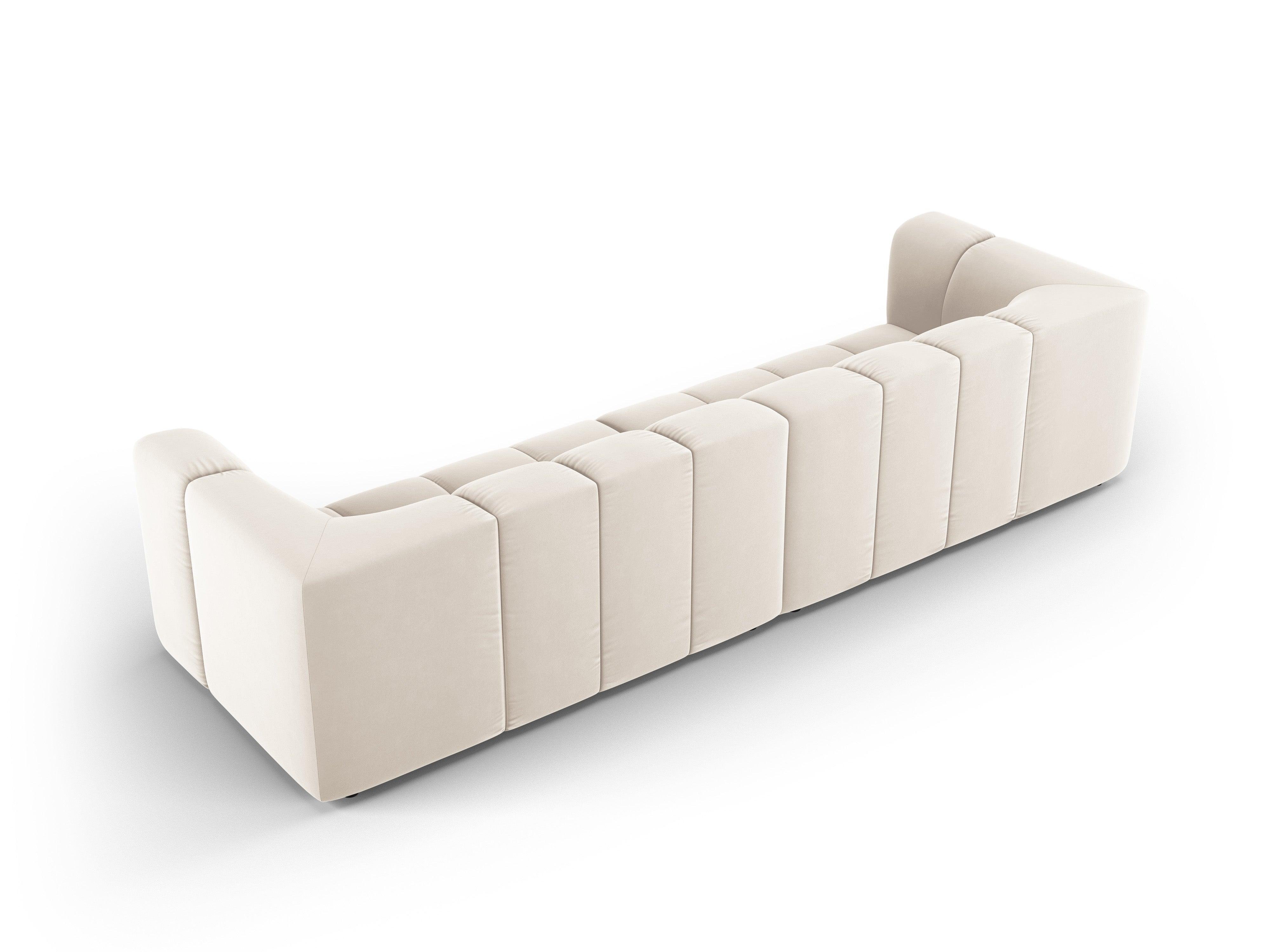 Sofa aksamitna 4-osobowa FRANCESCA jasnobeżowy Milo Casa Eye on Design