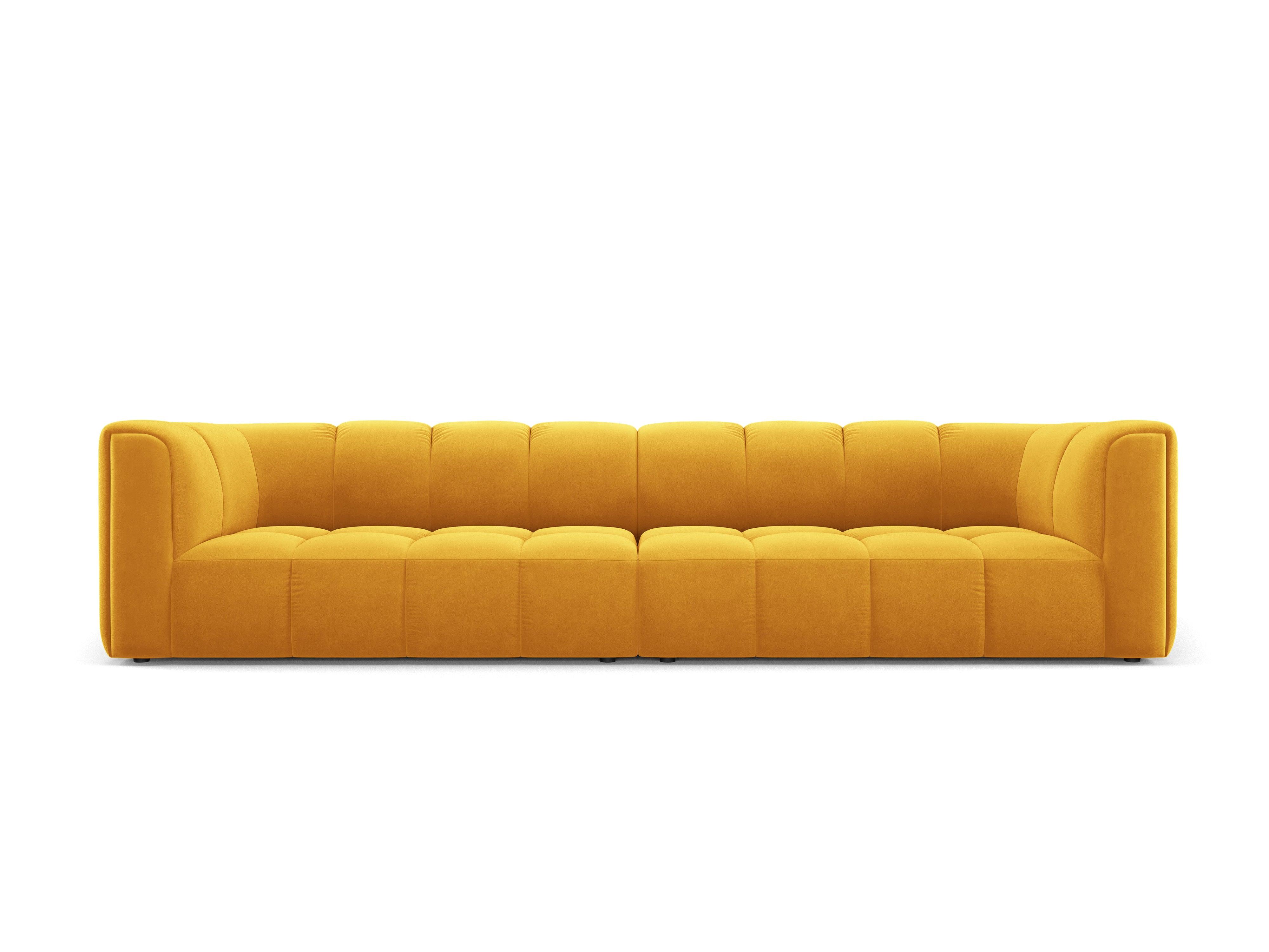Sofa aksamitna 4-osobowa FRANCESCA żółty Milo Casa Eye on Design