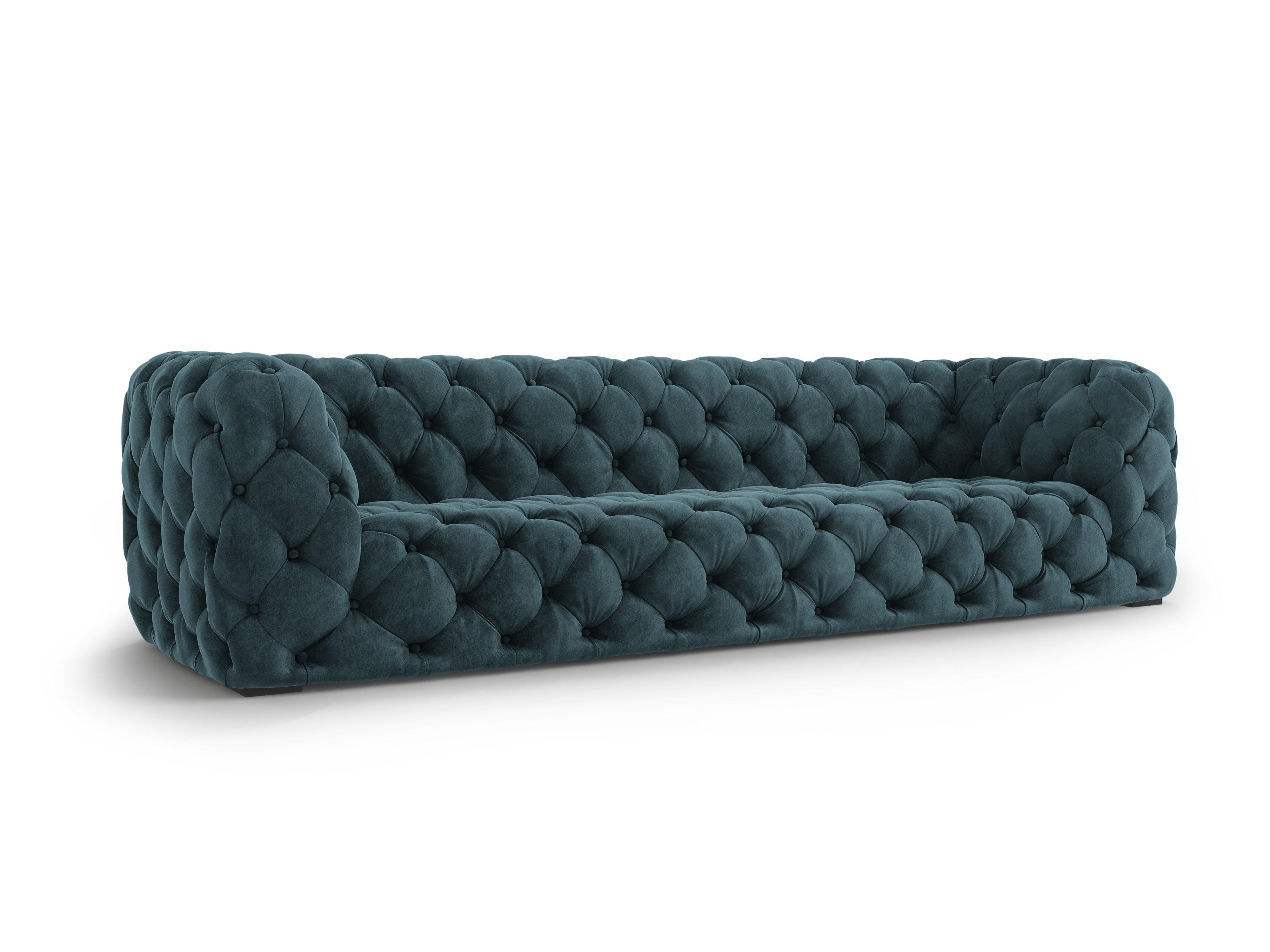 Sofa aksamitna 4-osobowa LOGE petrol – Windsor & Co
