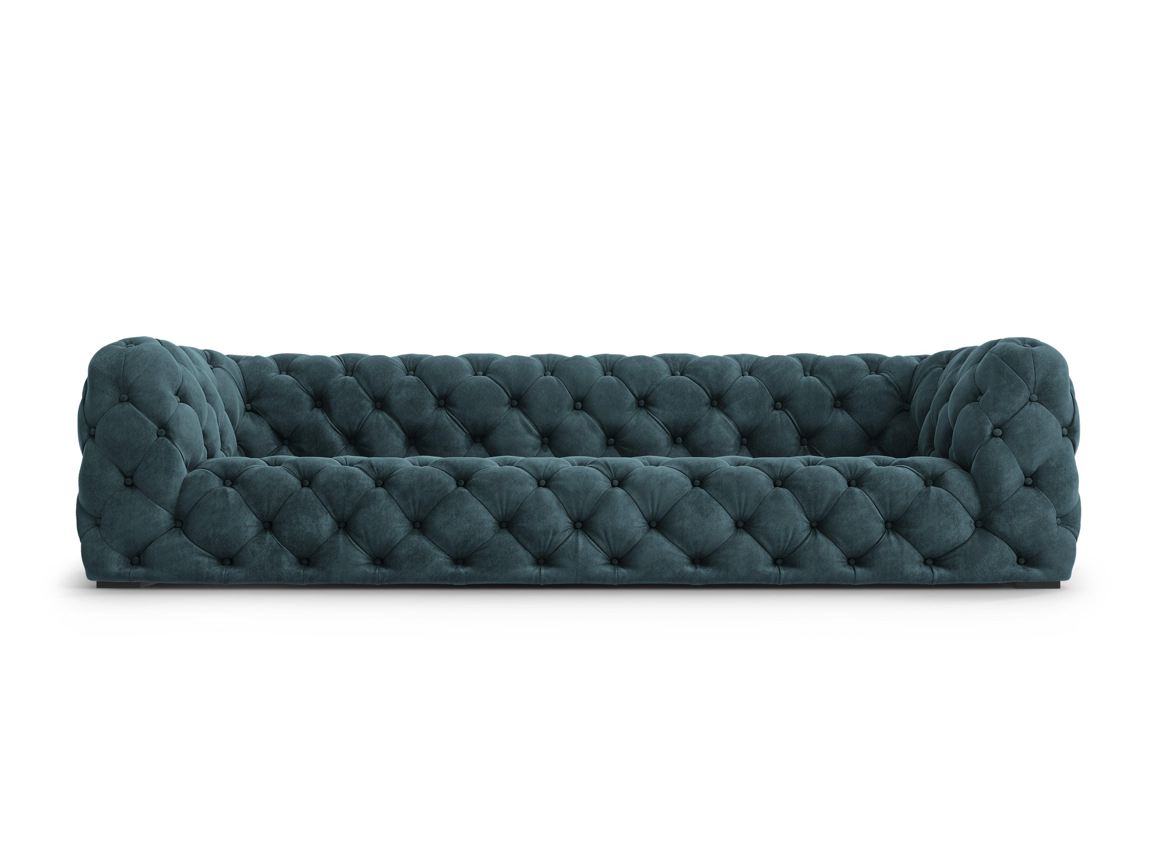Sofa aksamitna 4-osobowa LOGE petrol do salonu