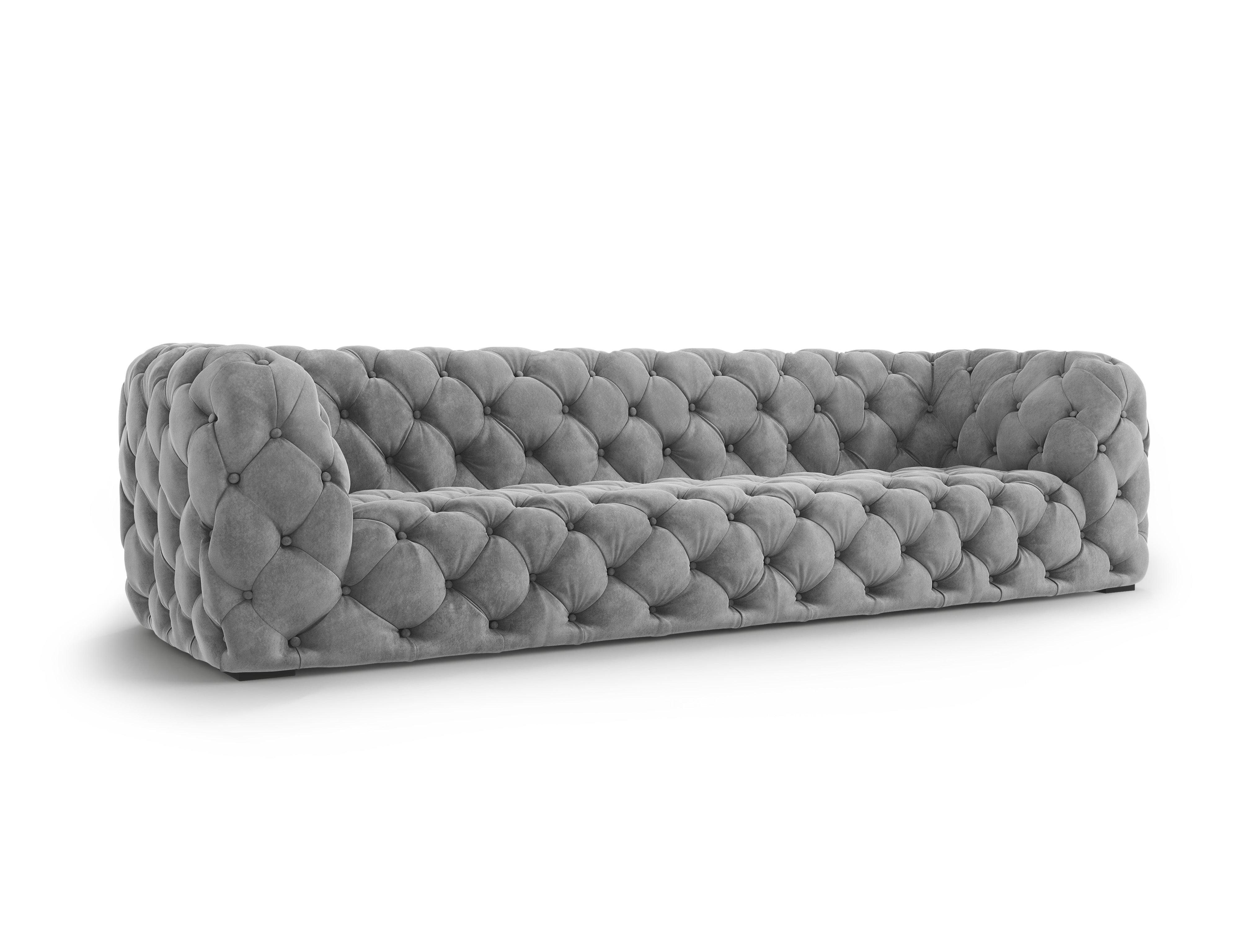 Sofa aksamitna 4-osobowa LOGE szary Windsor & Co Eye on Design