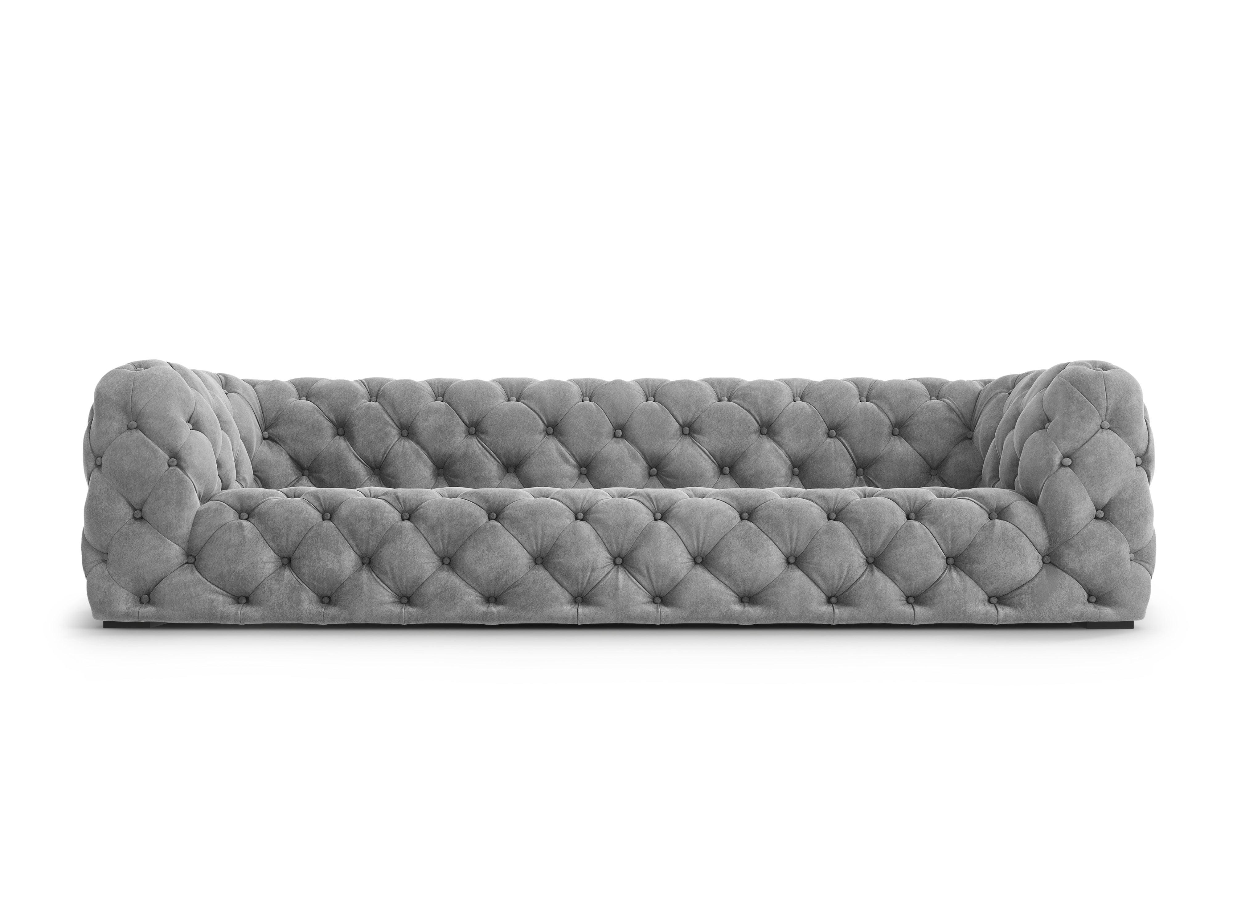 Sofa aksamitna 4-osobowa LOGE szary Windsor & Co Eye on Design