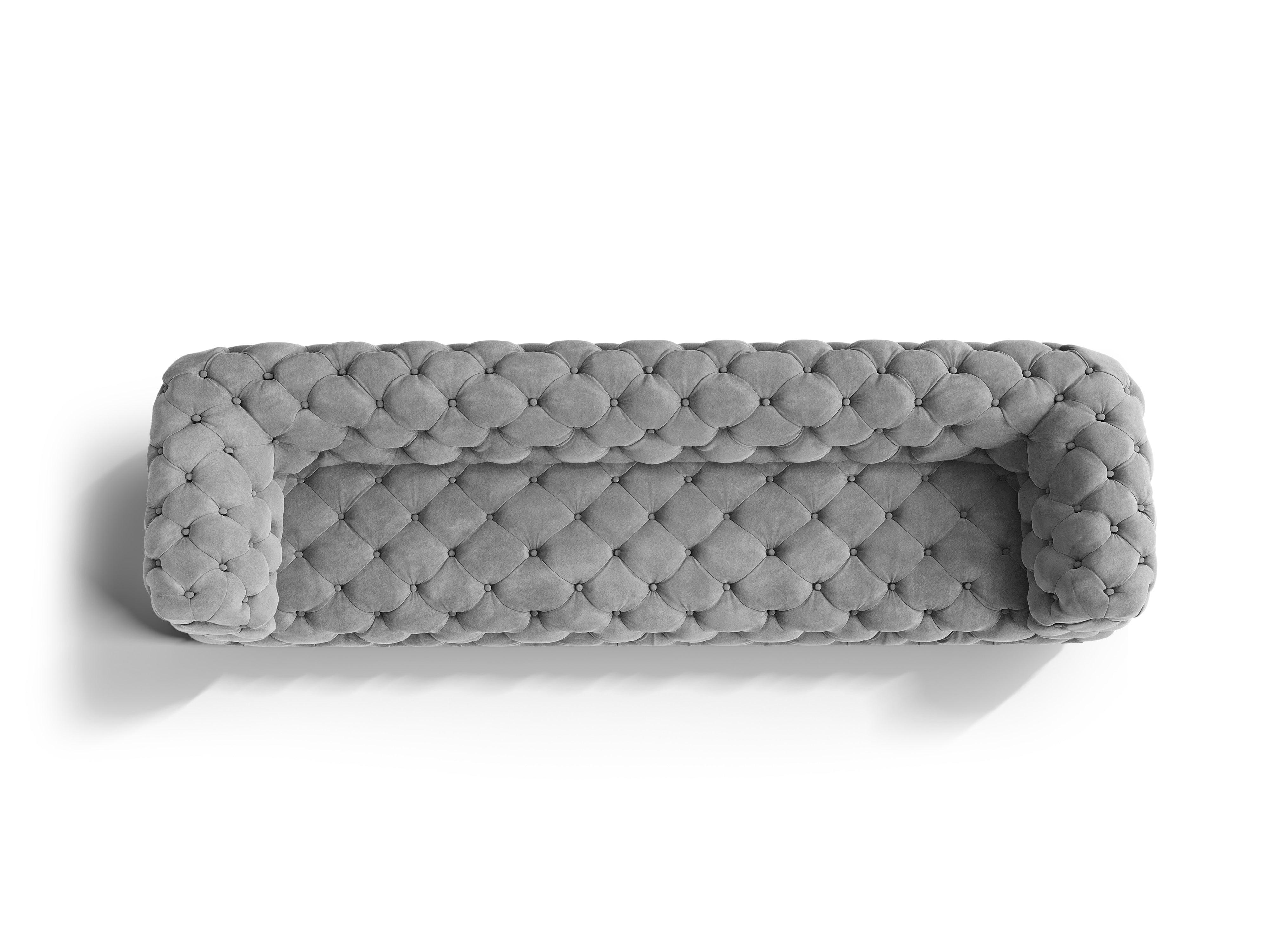 Sofa aksamitna 4-osobowa LOGE szary Windsor & Co Eye on Design