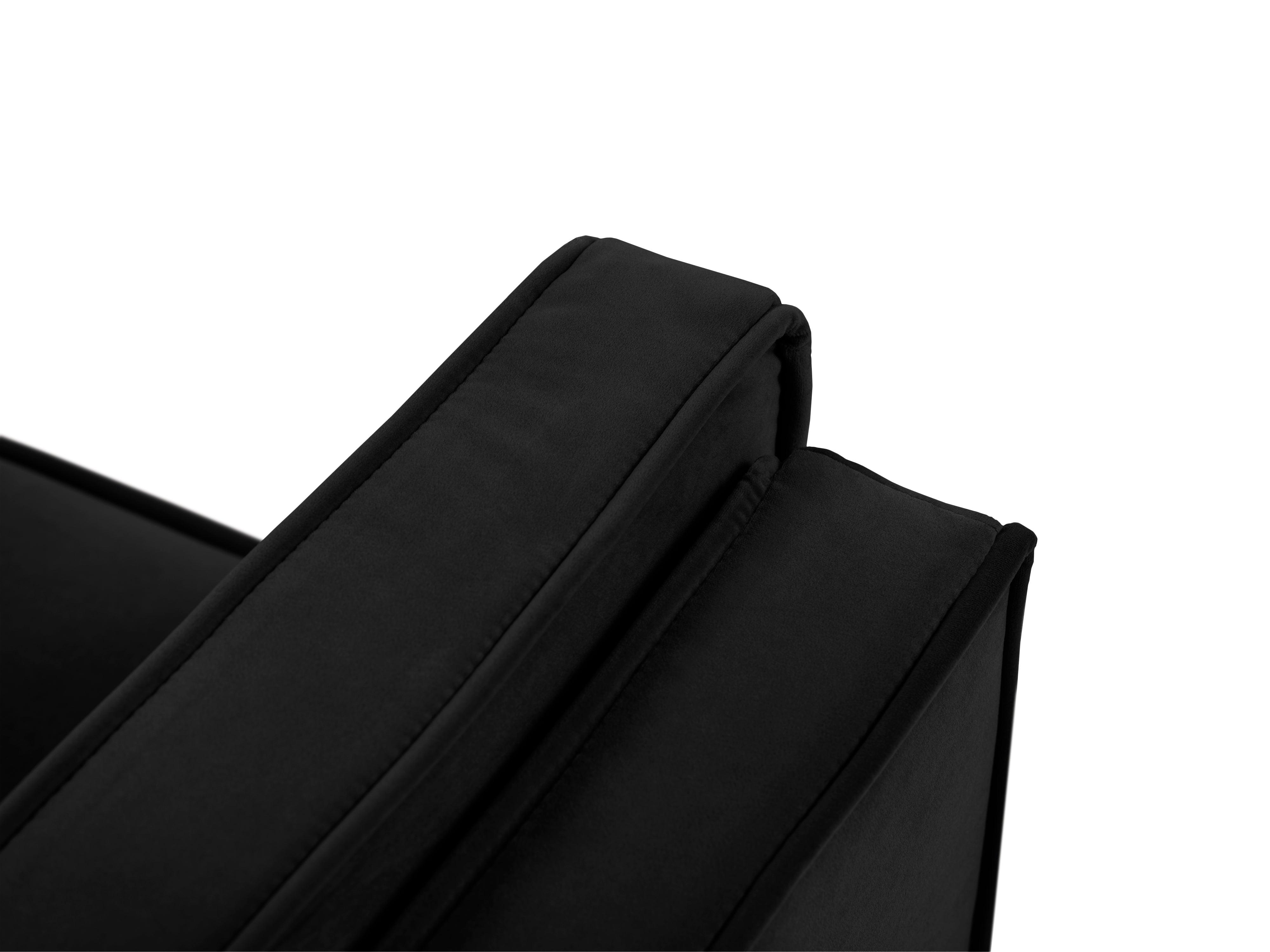 Sofa aksamitna 4-osobowa LUIS czarny ze złotą podstawą Milo Casa Eye on Design