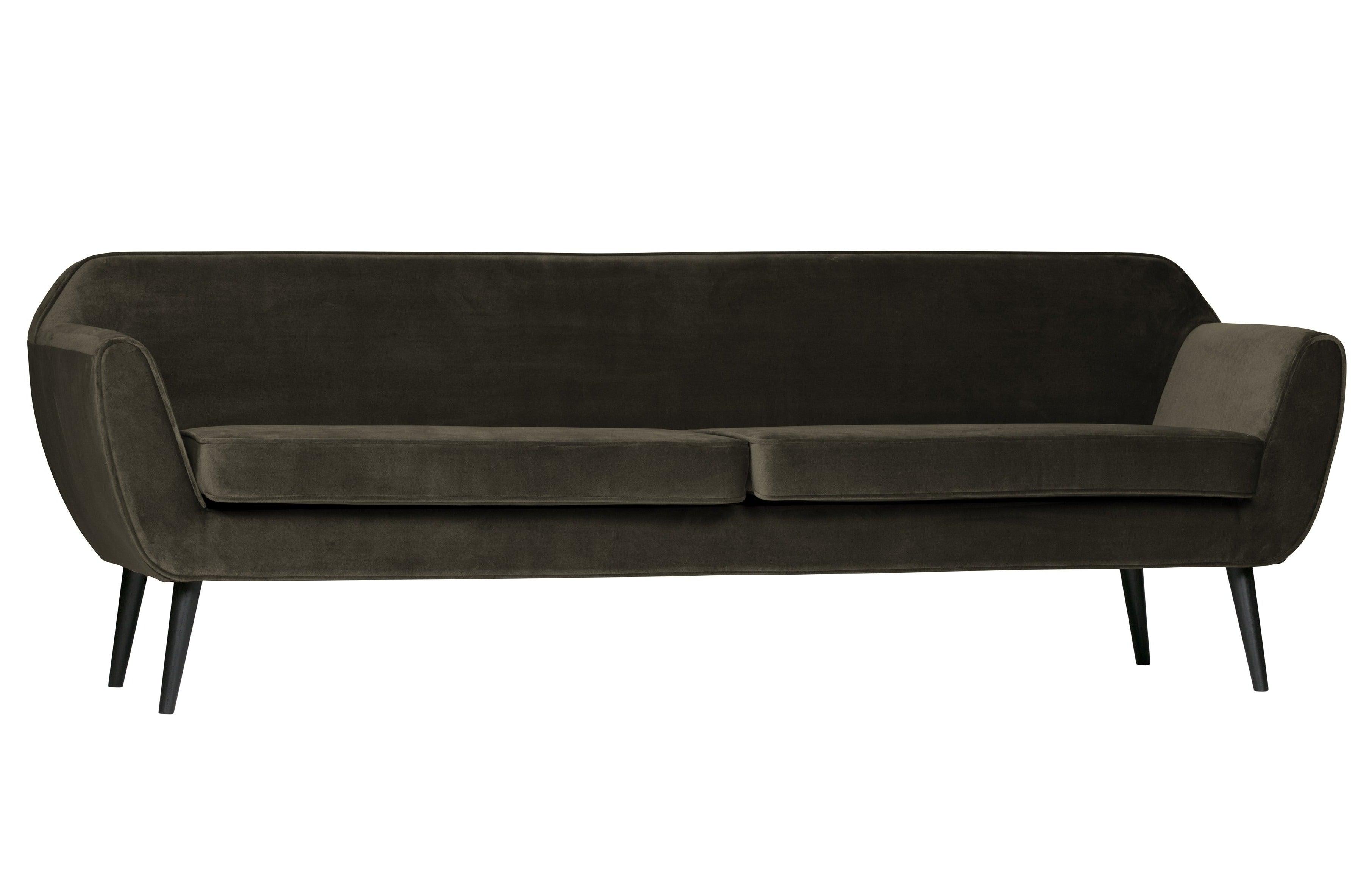Sofa aksamitna 4-osobowa ROCCO oliwkowy Woood Eye on Design