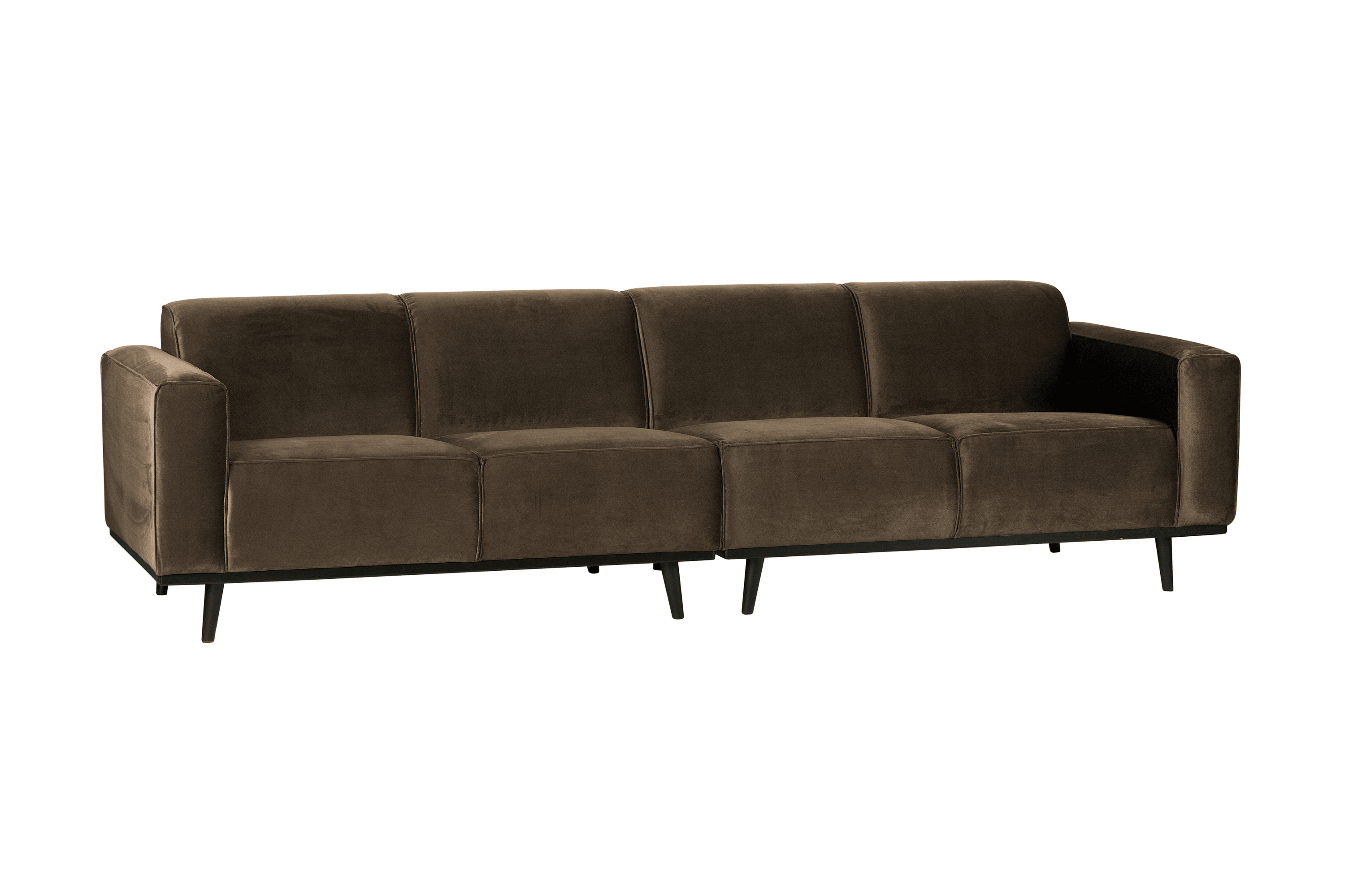 Sofa aksamitna 4-osobowa STATEMENT ciemnobrązowy – Woood