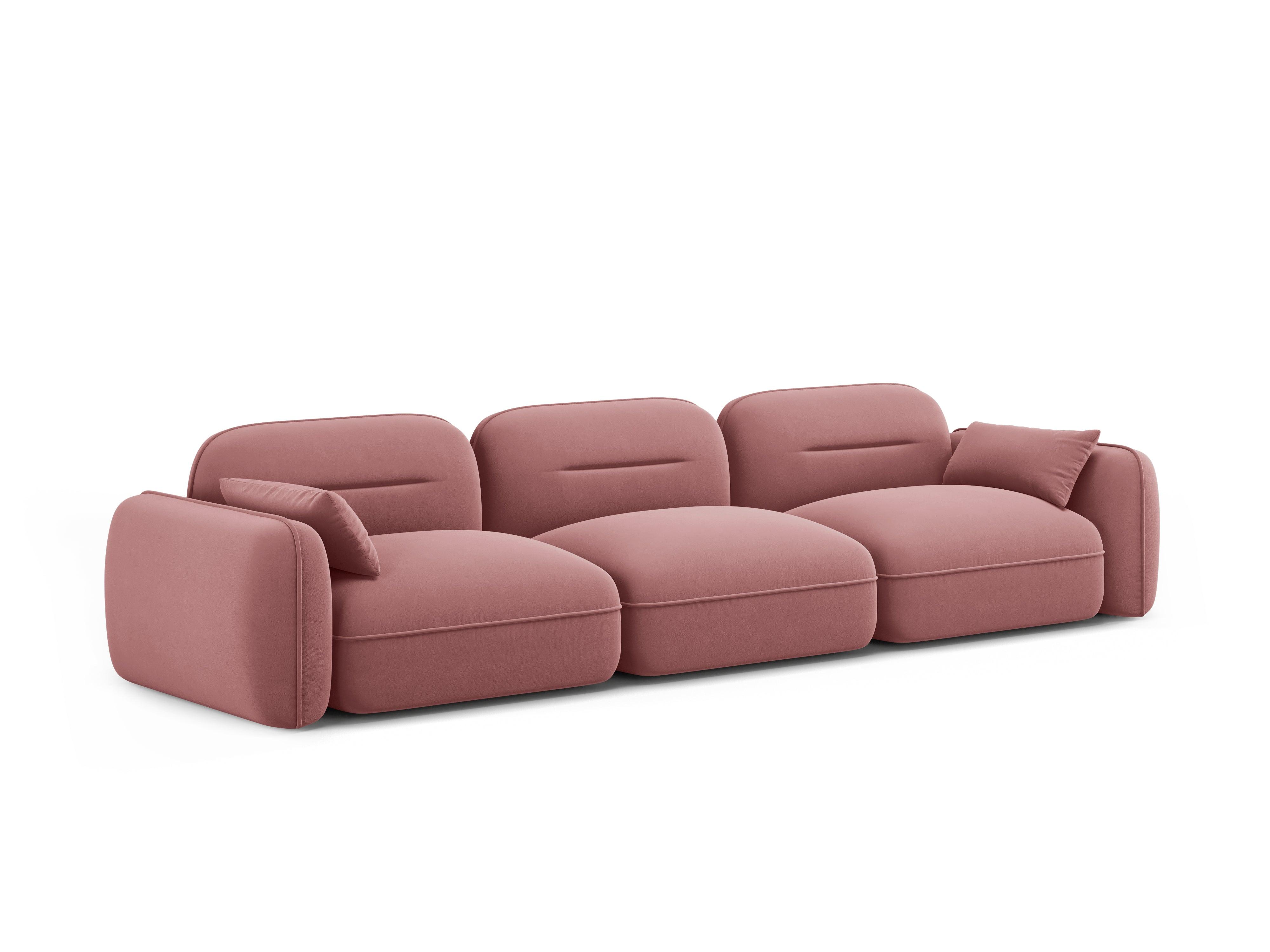 Sofa aksamitna 4-osobowa SYDNEY łososiowy – Cosmopolitan Design