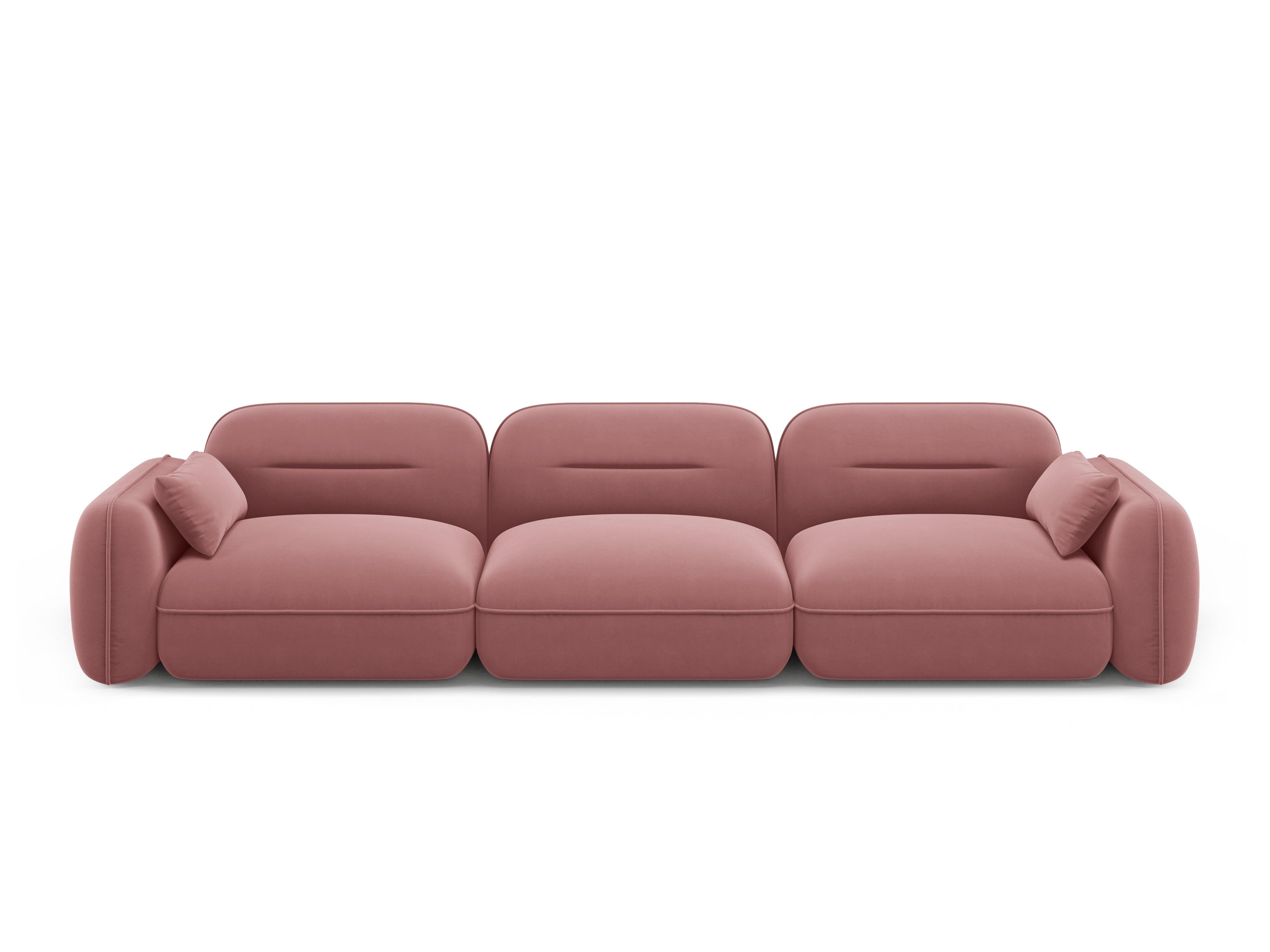 Sofa aksamitna 4-osobowa SYDNEY łososiowy – styl nowoczesny