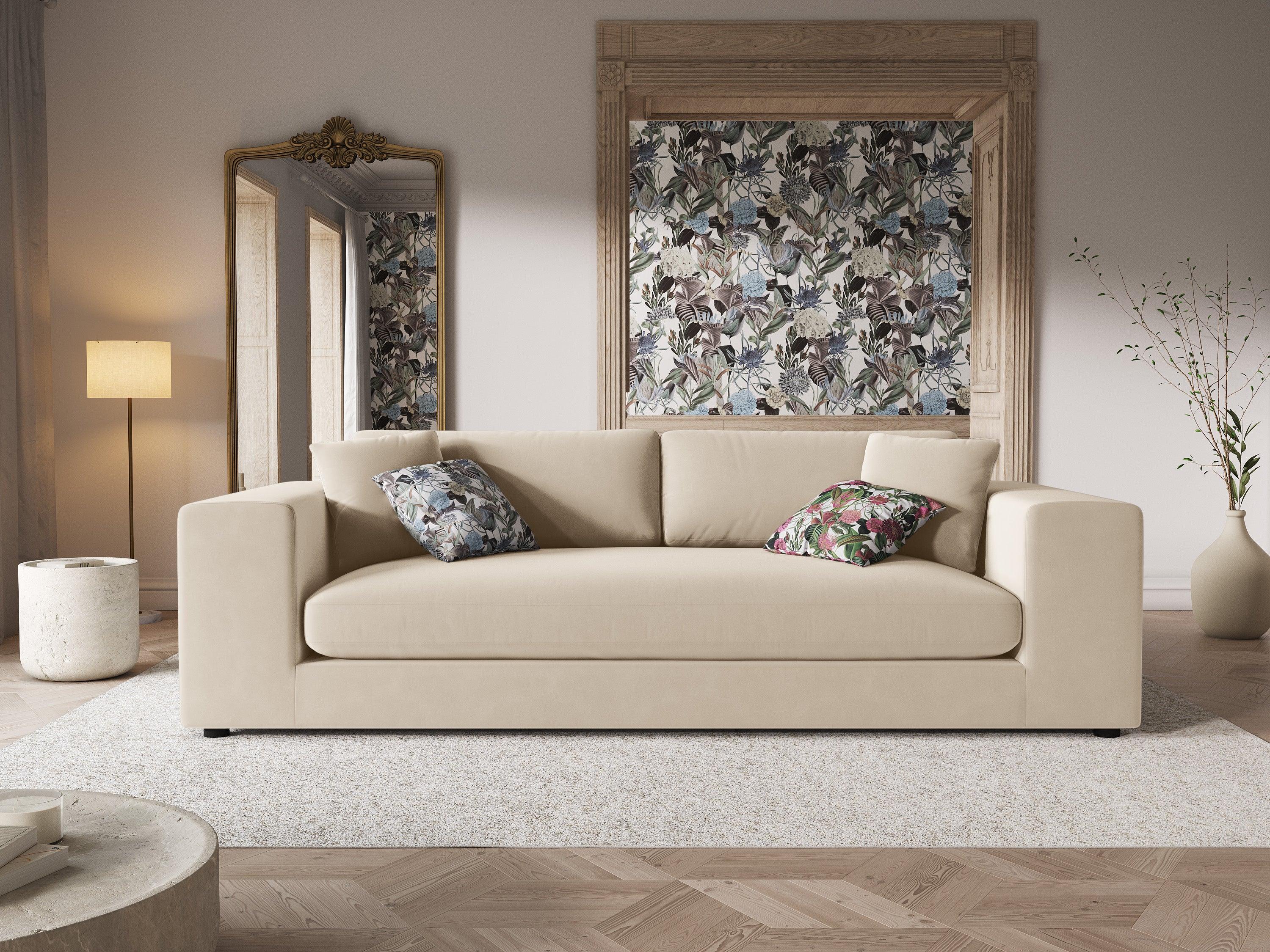 Sofa aksamitna 4-osobowa TENDANCE beżowy CXL by Christian Lacroix Eye on Design