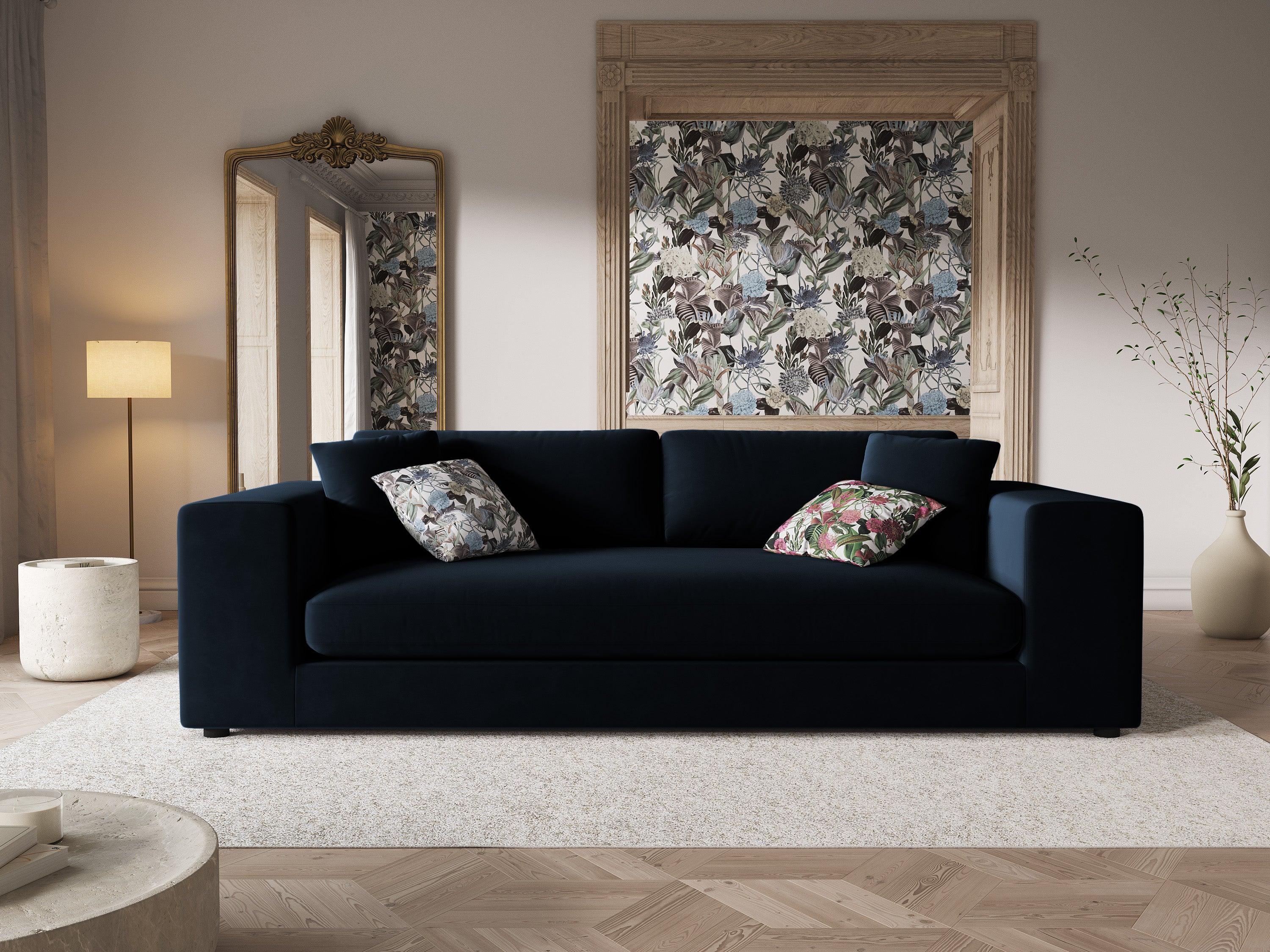 Sofa aksamitna 4-osobowa TENDANCE granatowy CXL by Christian Lacroix Eye on Design