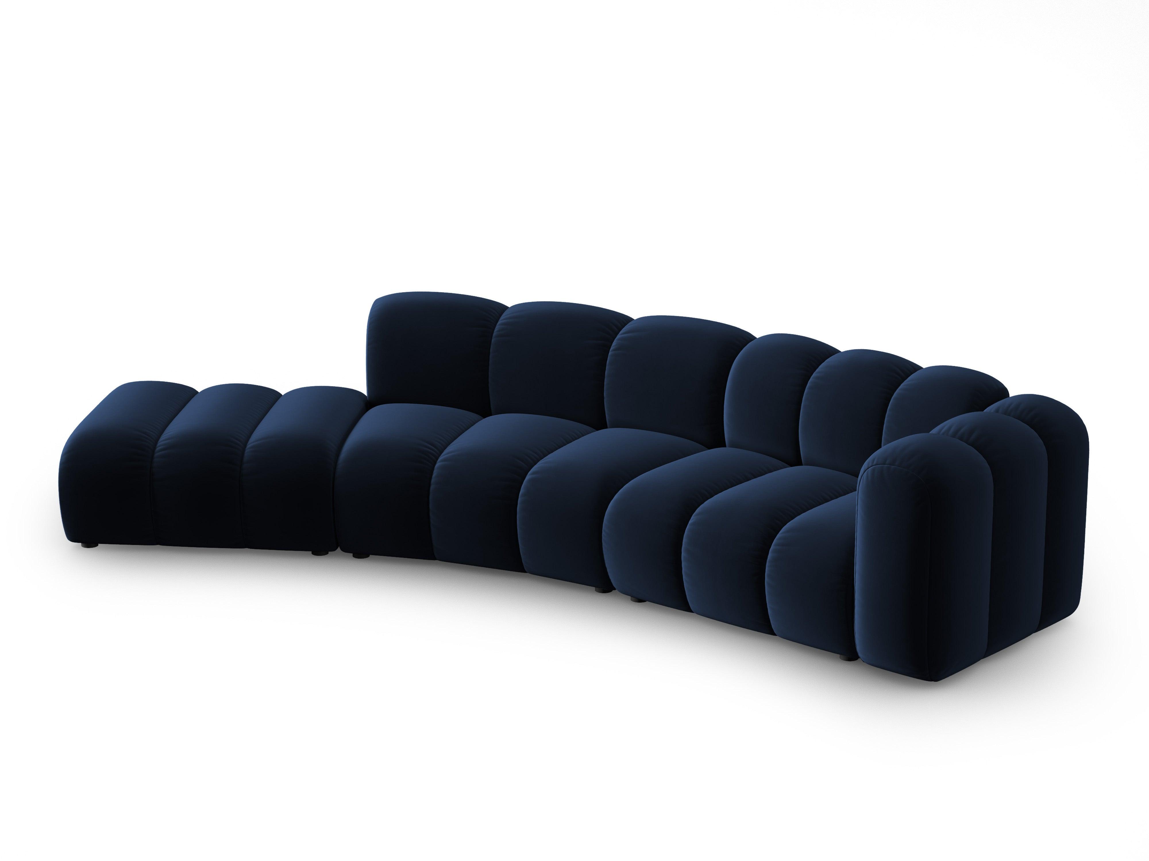 Sofa aksamitna 5-osobowa lewostronna SKYLER granatowy Interieurs 86 Eye on Design