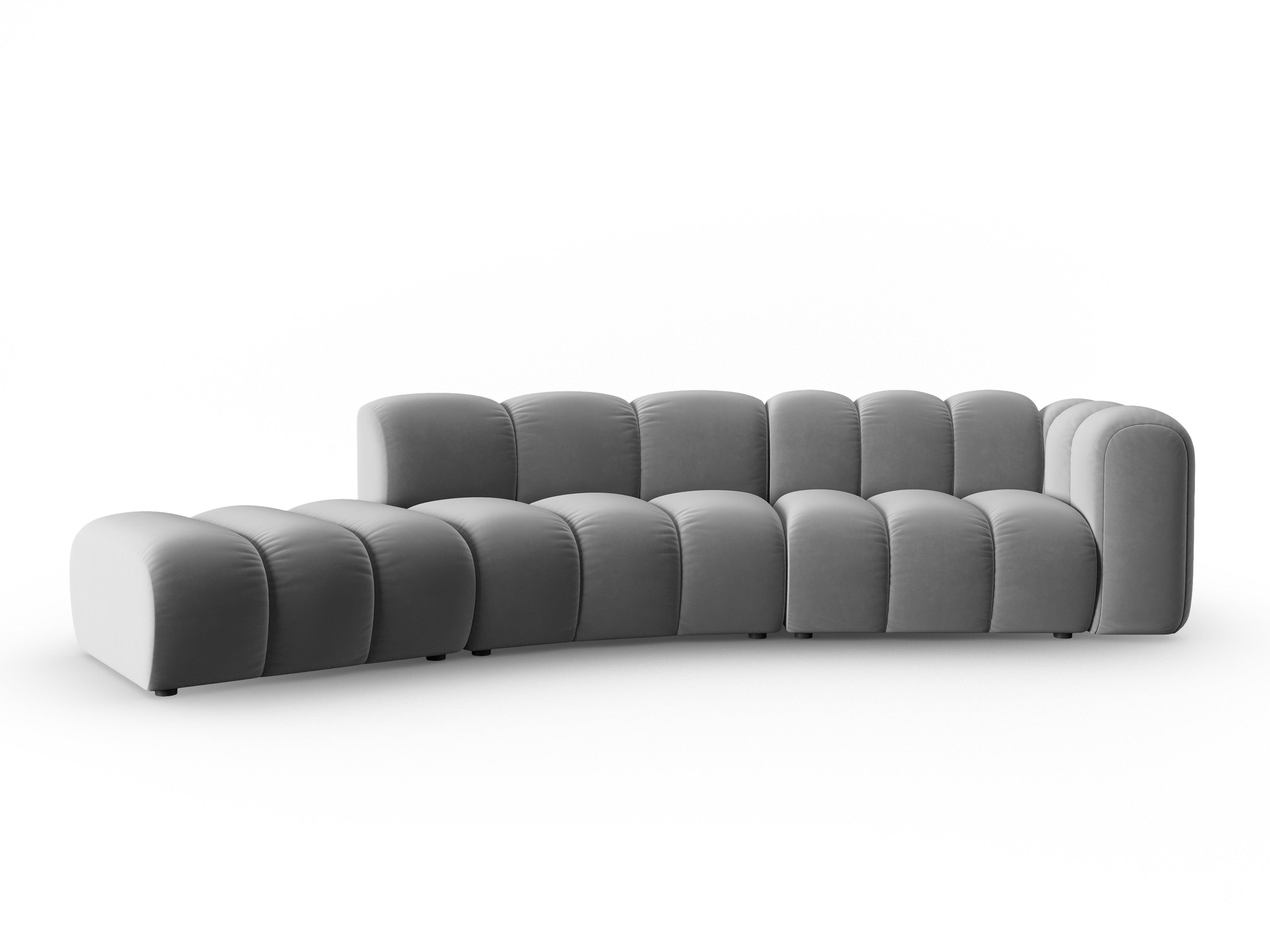 Sofa aksamitna 5-osobowa lewostronna SKYLER szary Interieurs 86 Eye on Design