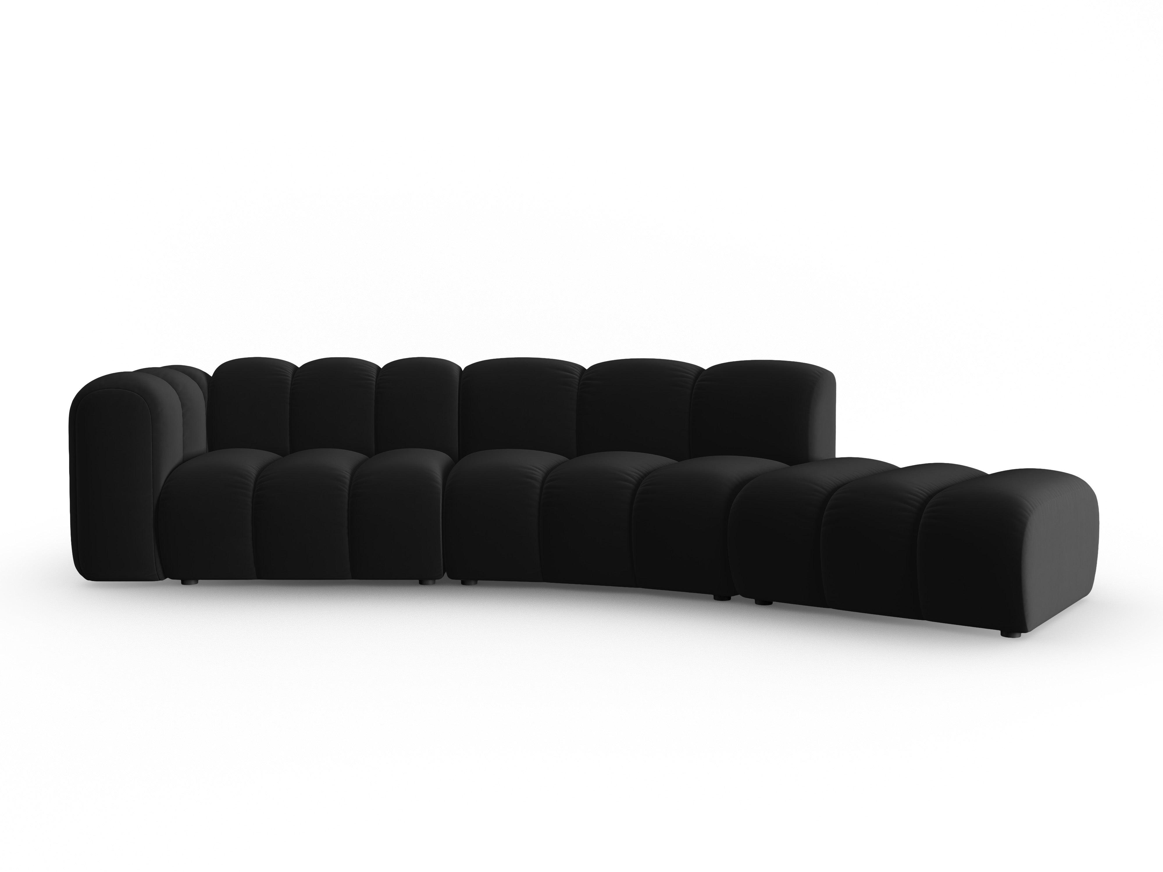 Sofa aksamitna 5-osobowa prawostronna SKYLER czarny Interieurs 86 Eye on Design